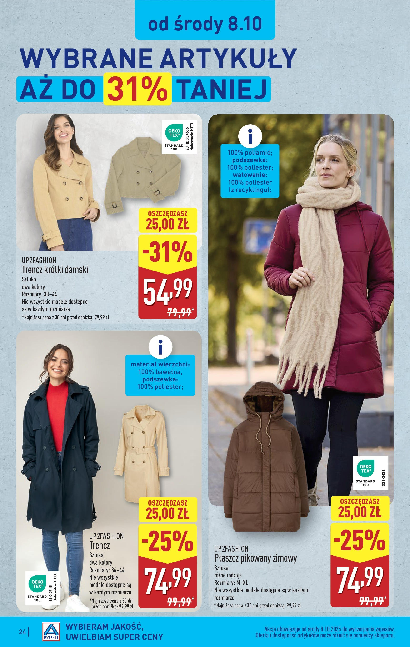 Aldi Gazetka od 06.10.2025 - Ulotka PDF, promocje | Strona: 24 | Produkty: Płaszcz
