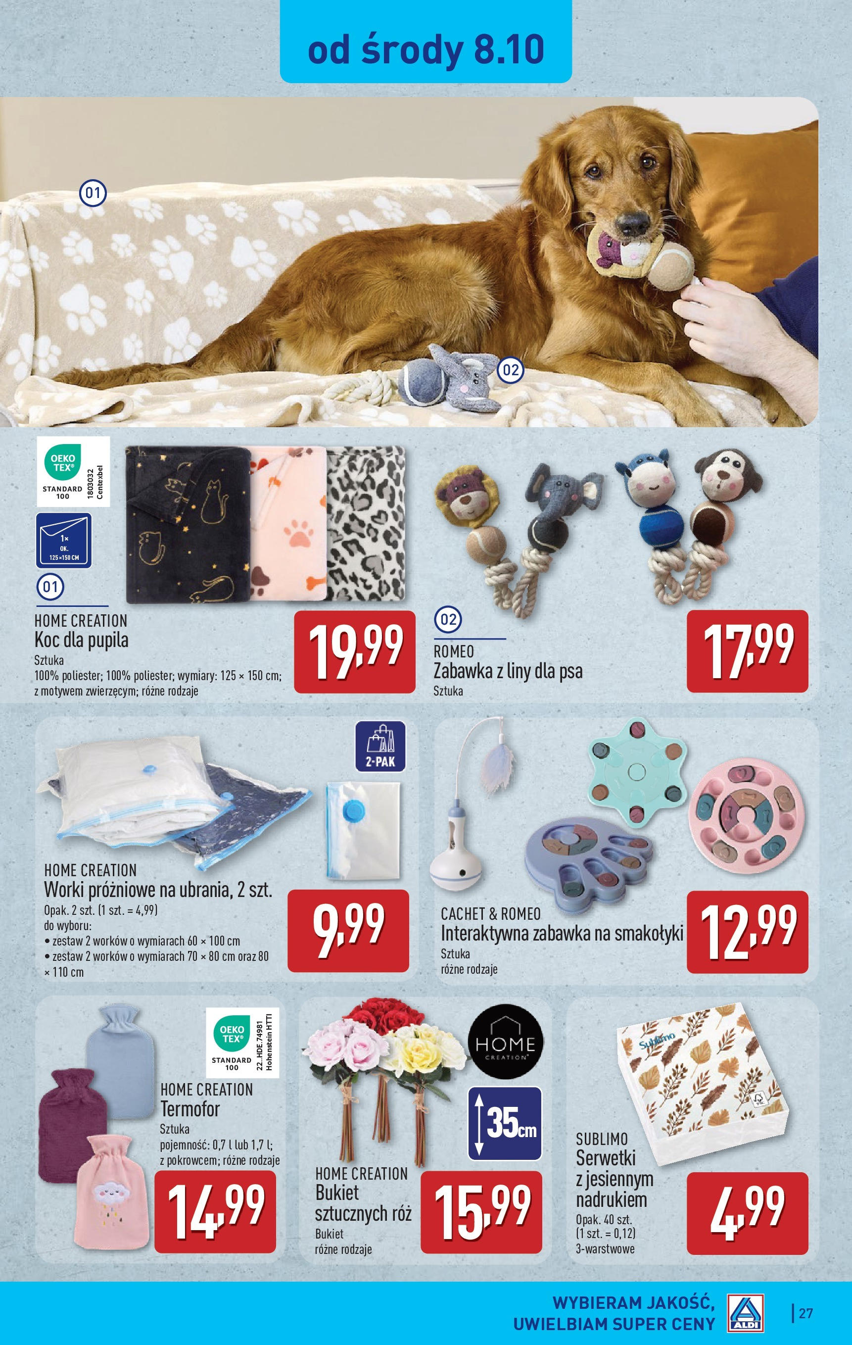 Aldi Gazetka od 06.10.2025 - Ulotka PDF, promocje | Strona: 27 | Produkty: Koc, Róż
