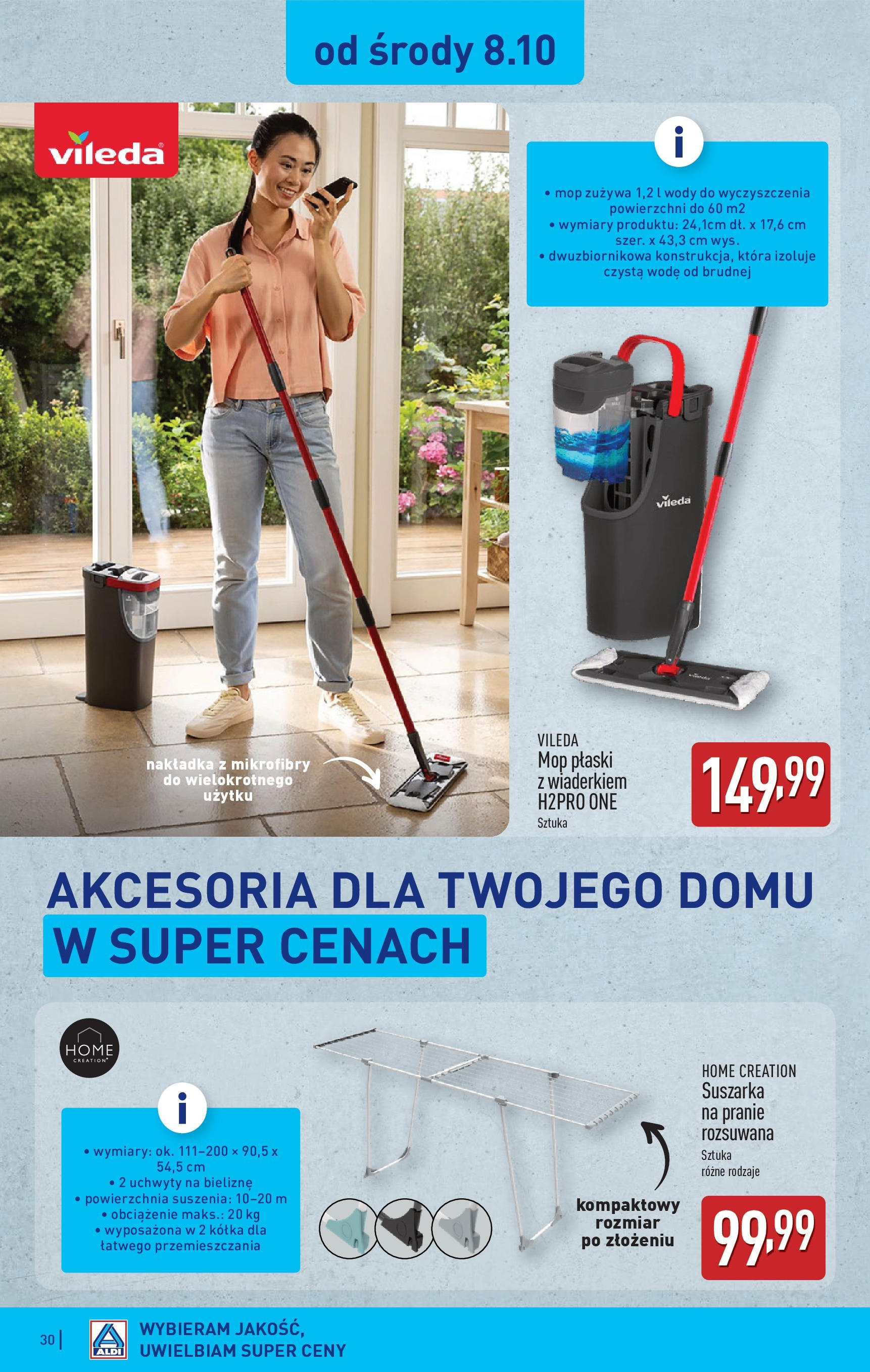 Aldi Gazetka od 06.10.2025 - Ulotka PDF, promocje | Strona: 30 | Produkty: Suszarka na pranie, Suszarka, Vileda