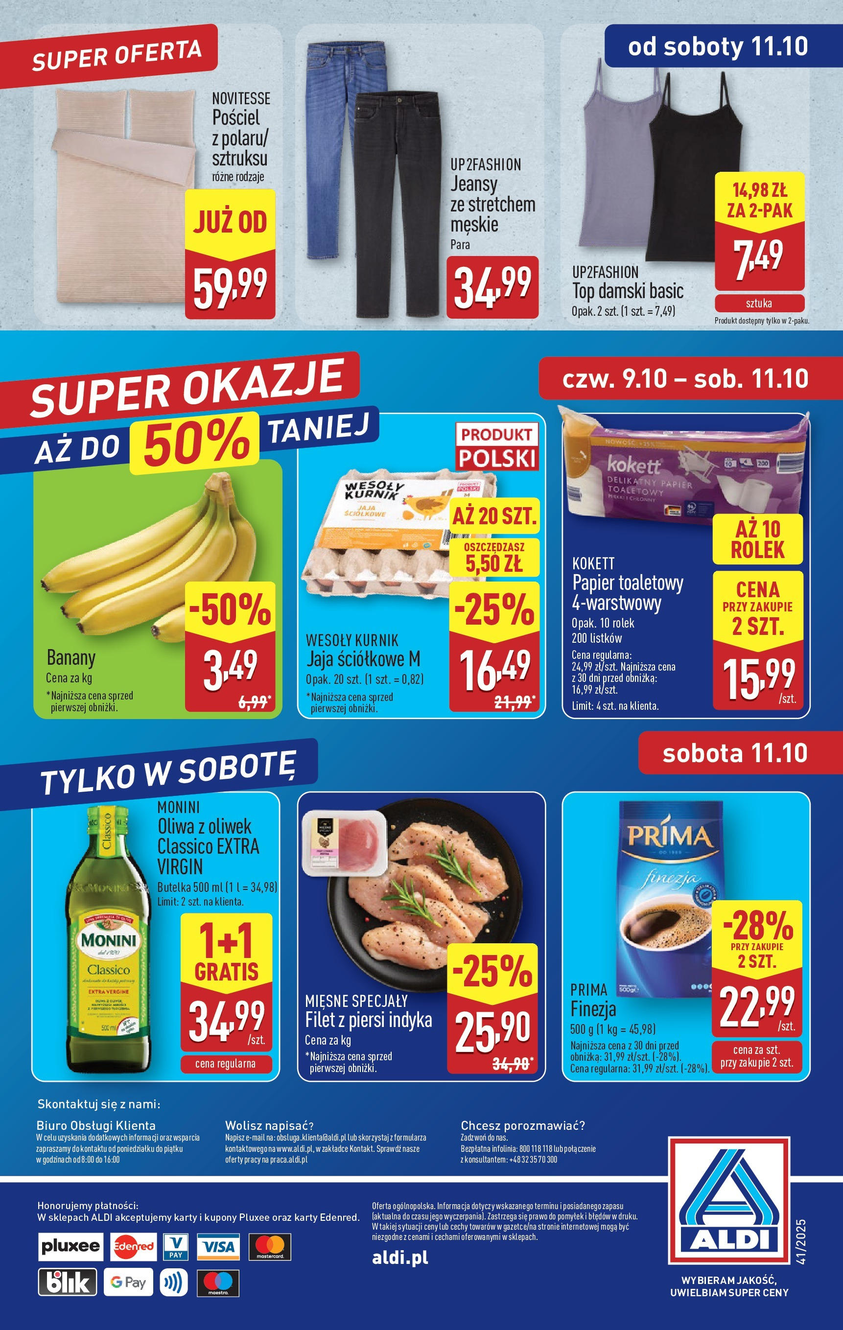 Aldi Gazetka od 06.10.2025 - Ulotka PDF, promocje | Strona: 40 | Produkty: Pościel, Oliwa z oliwek, Papier toaletowy, Banany