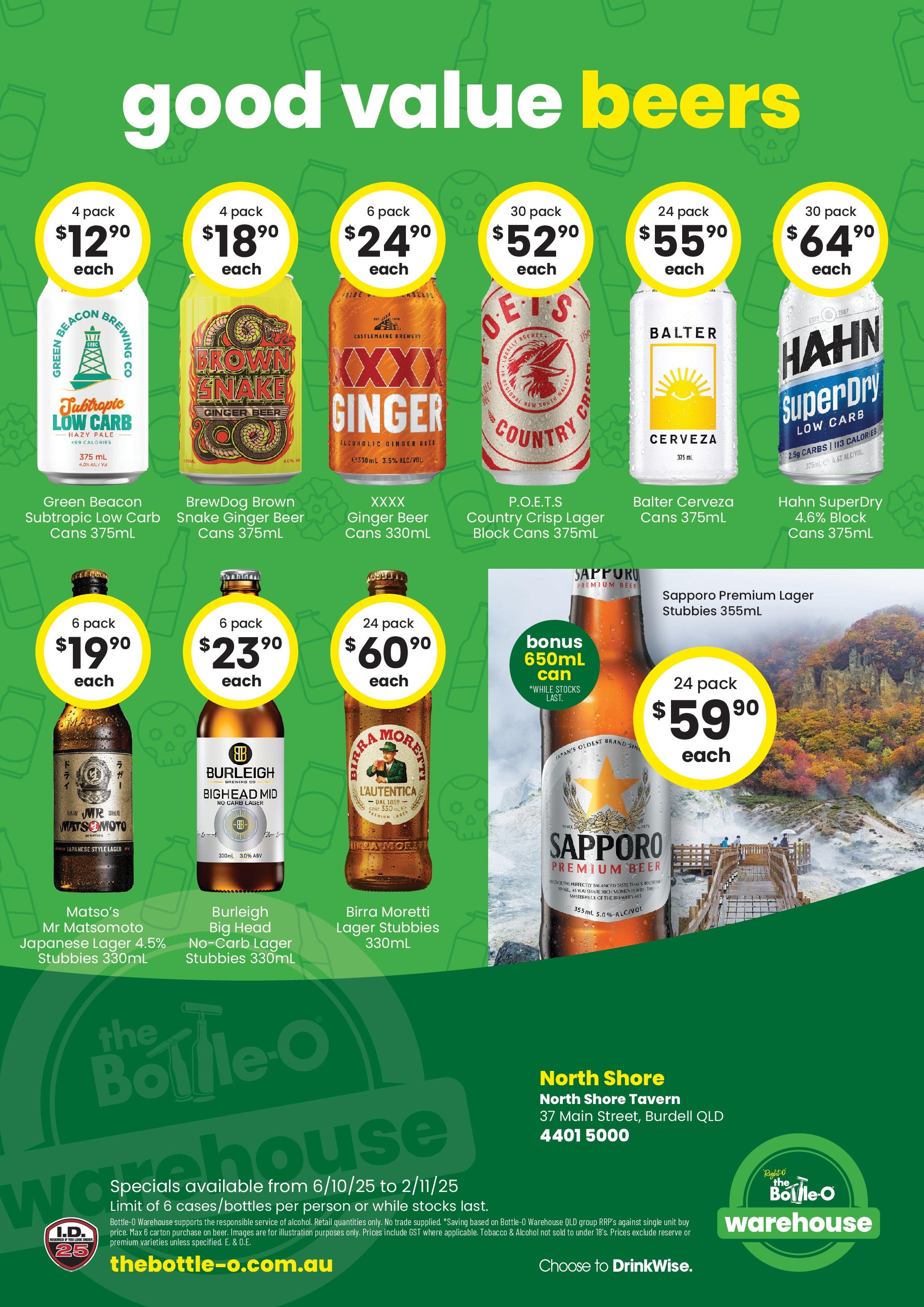 The Bottle-O - Good Value Booze, For Good Value People. QLD 06/10 - 05/10/2025 > weekly / monthly specials | Page: 6 | Products: Ginger, Beer