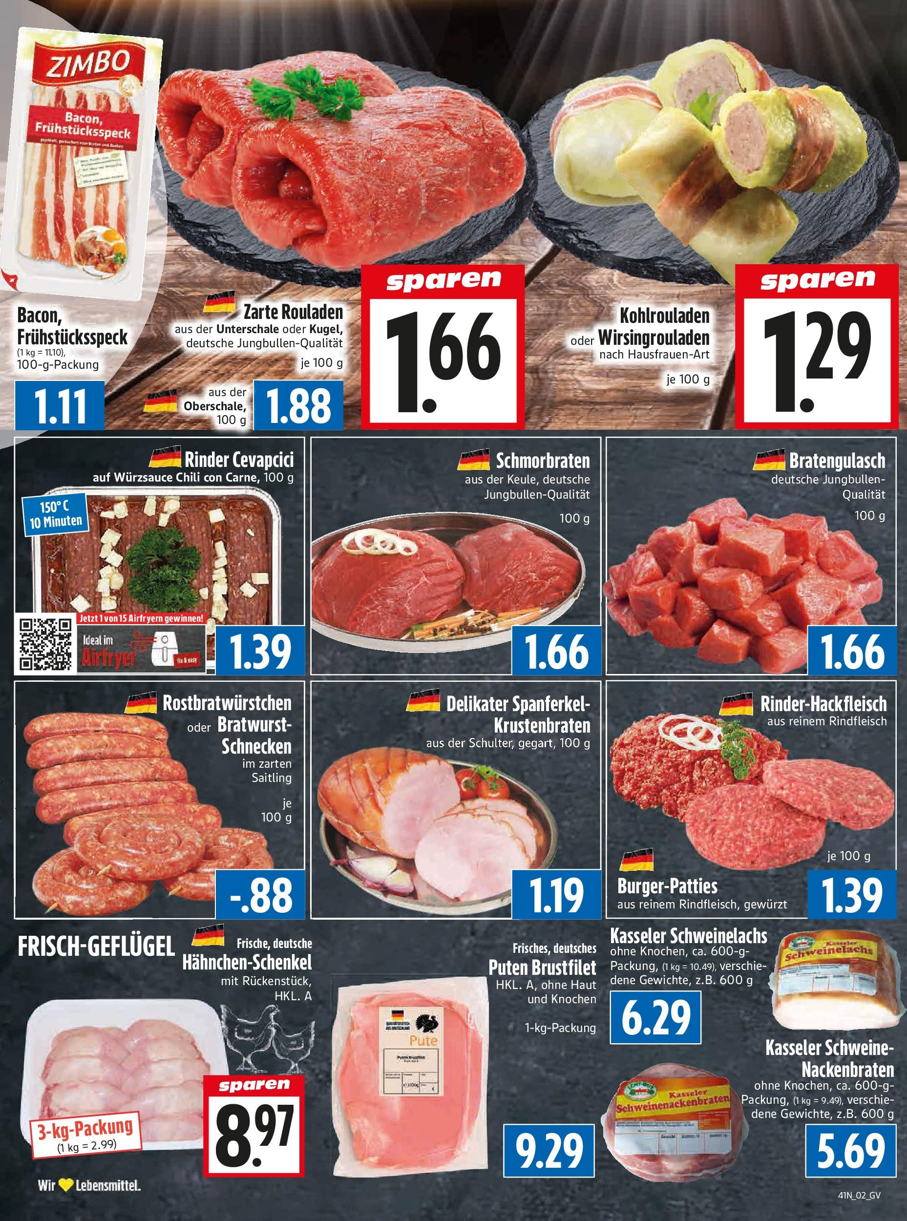 Entdecke - Edeka Hahner: Wochenangebote (ab 05.10.2025) zum Blättern | Seite: 4 | Produkte: Bratwurst, Cevapcici, Krustenbraten, Rindfleisch