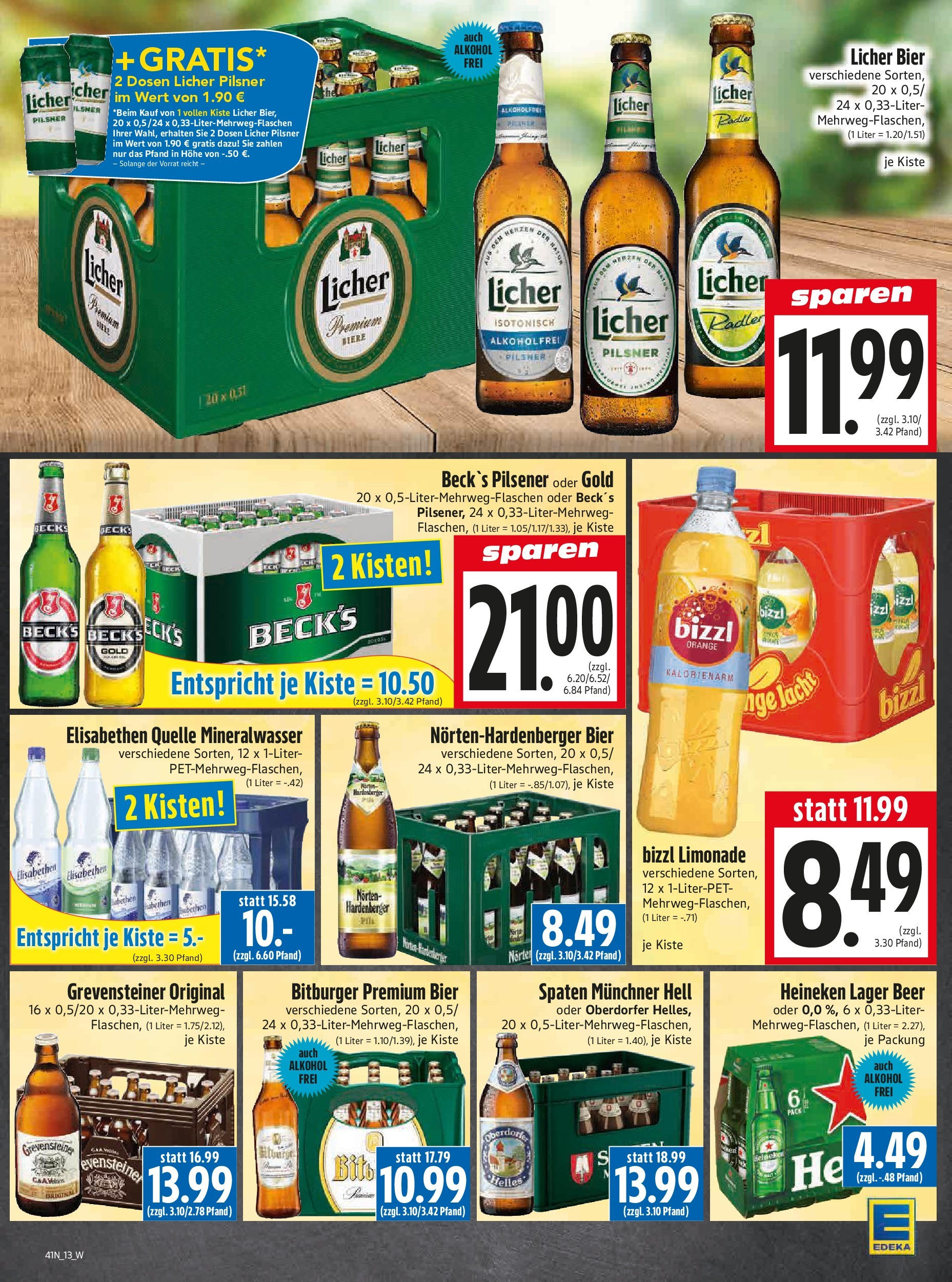 Entdecke - Edeka Hahner: Wochenangebote (ab 05.10.2025) zum Blättern | Seite: 16 | Produkte: Bitburger, Limonade, Mineralwasser, Radler