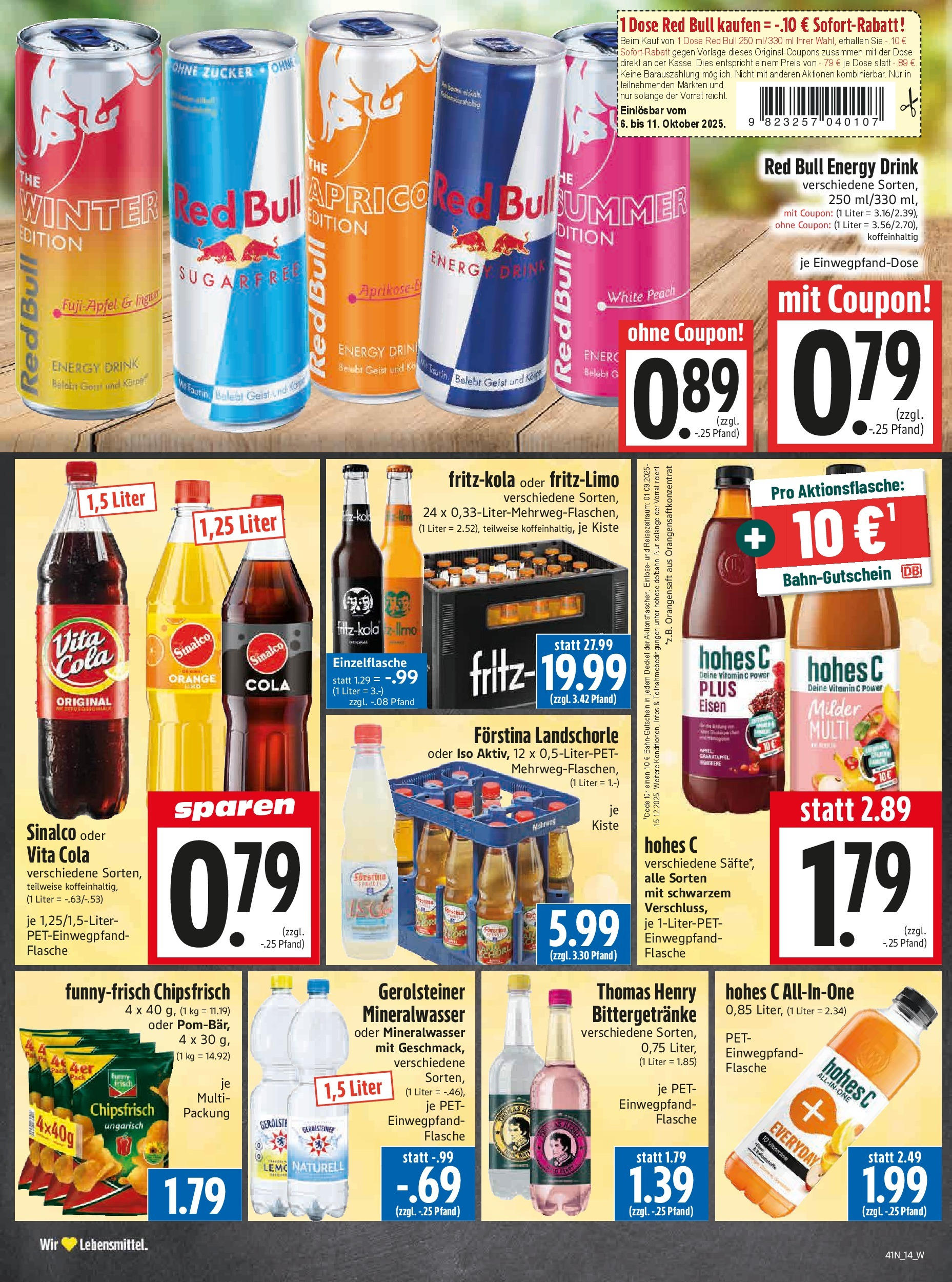 Entdecke - Edeka Hahner: Wochenangebote (ab 05.10.2025) zum Blättern | Seite: 17 | Produkte: Sinalco, Granatapfel, Cola, Orangensaft