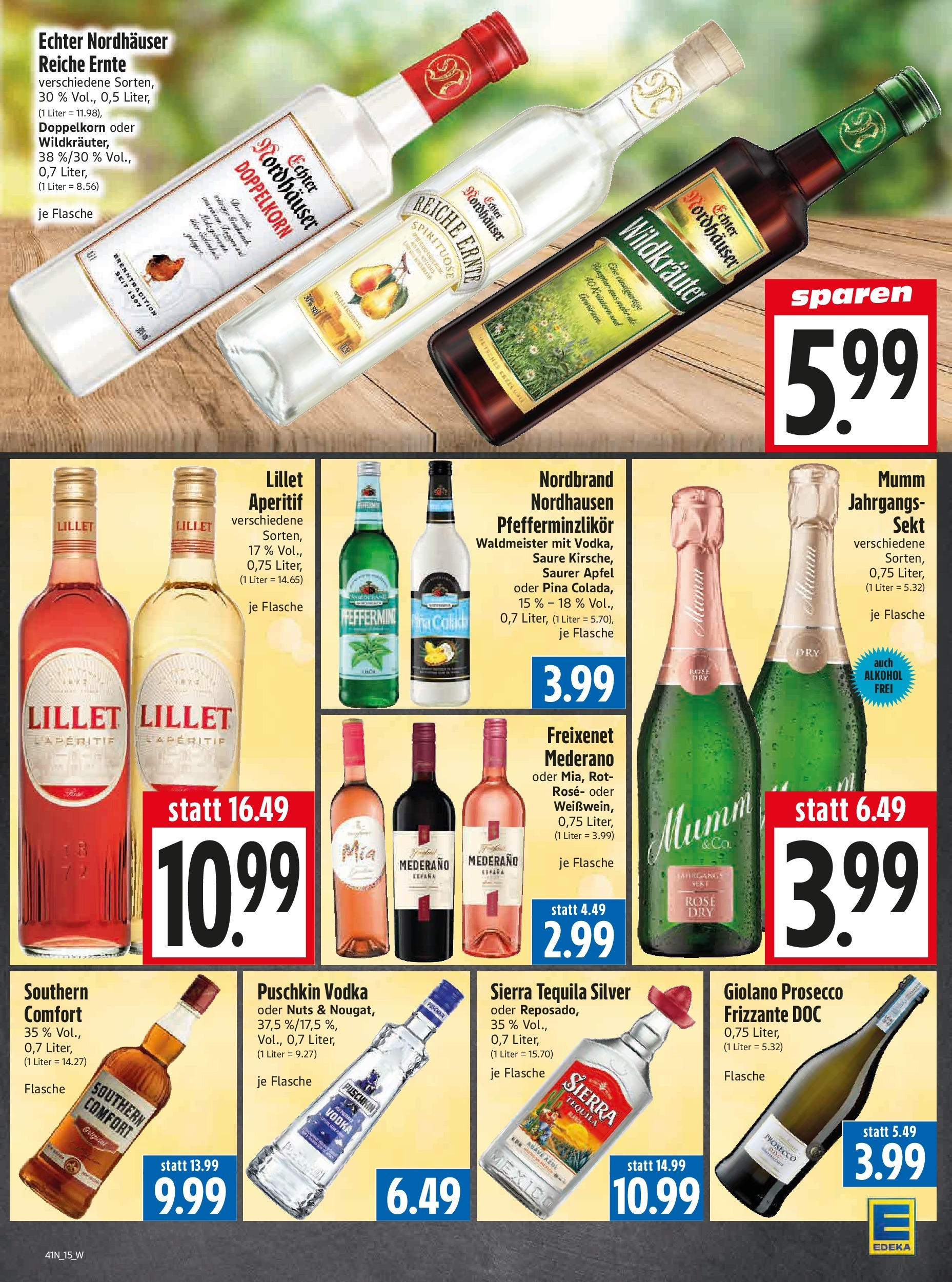 Entdecke - Edeka Hahner: Wochenangebote (ab 05.10.2025) zum Blättern | Seite: 18 | Produkte: Freixenet, Lillet, Prosecco, Vodka