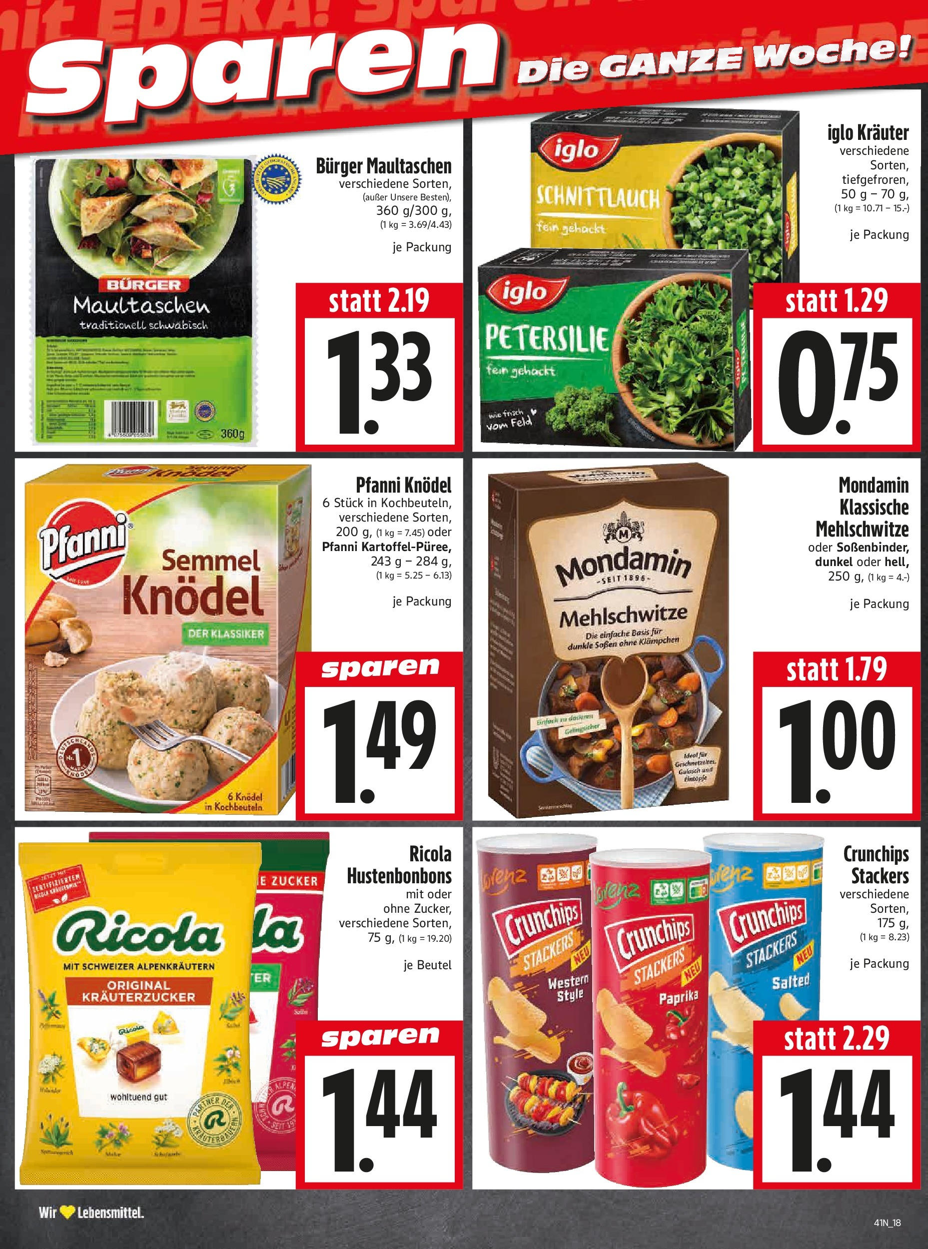 Entdecke - Edeka Hahner: Wochenangebote (ab 05.10.2025) zum Blättern | Seite: 21 | Produkte: Iglo, Burger, Gulasch, Petersilie