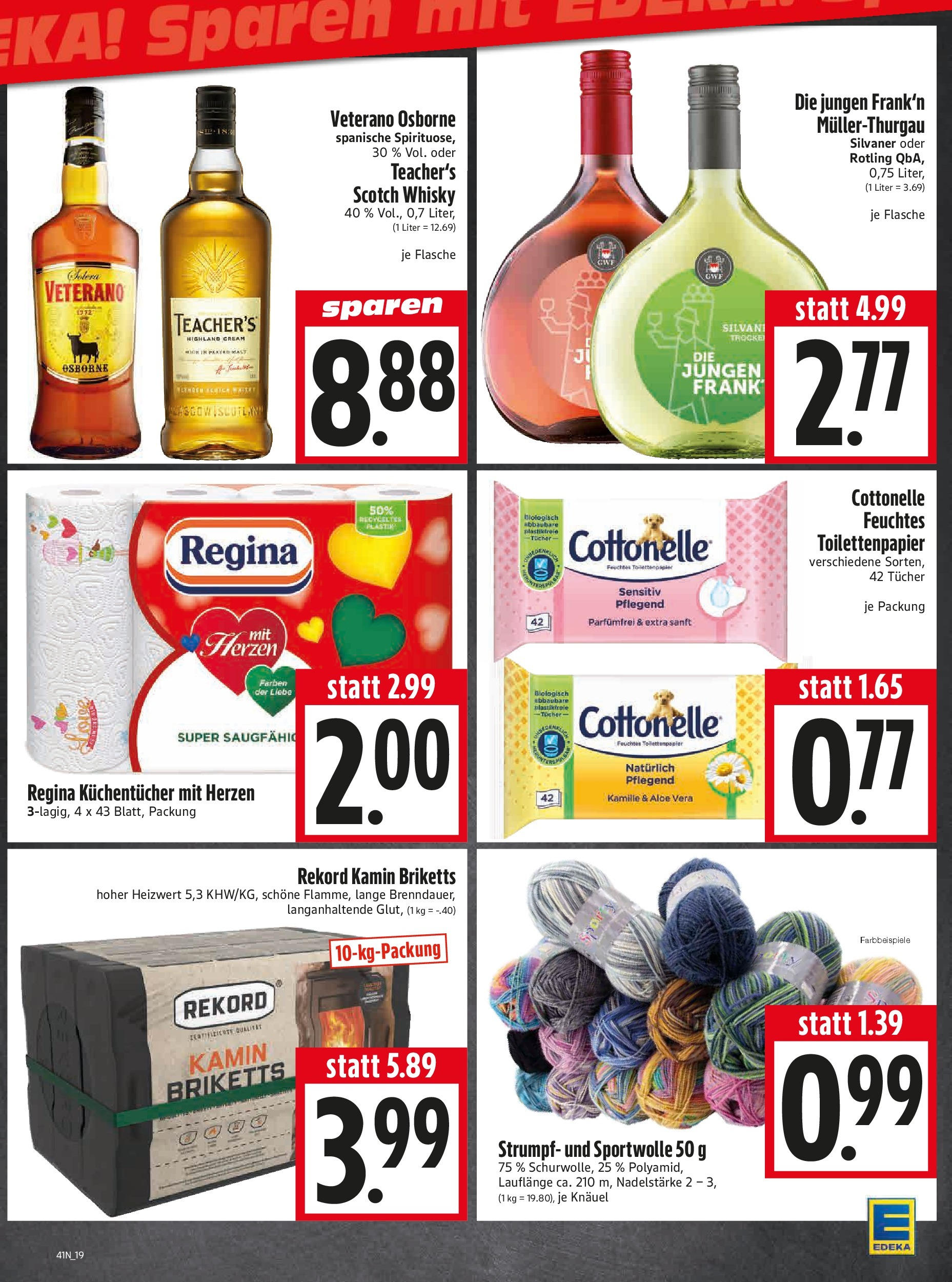 Entdecke - Edeka Hahner: Wochenangebote (ab 05.10.2025) zum Blättern | Seite: 22 | Produkte: Whisky, Osborne, Toilettenpapier, Feuchtes Toilettenpapier
