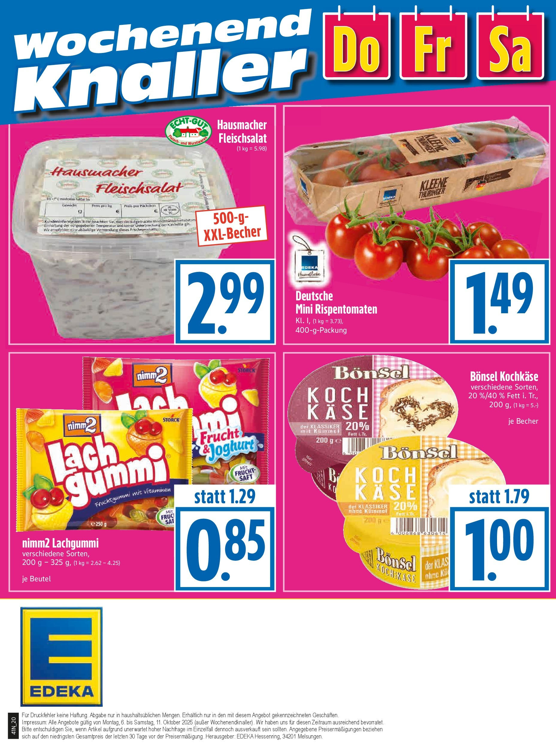 Entdecke - Edeka Hahner: Wochenangebote (ab 05.10.2025) zum Blättern | Seite: 23 | Produkte: Gewicht, Käse, Saft