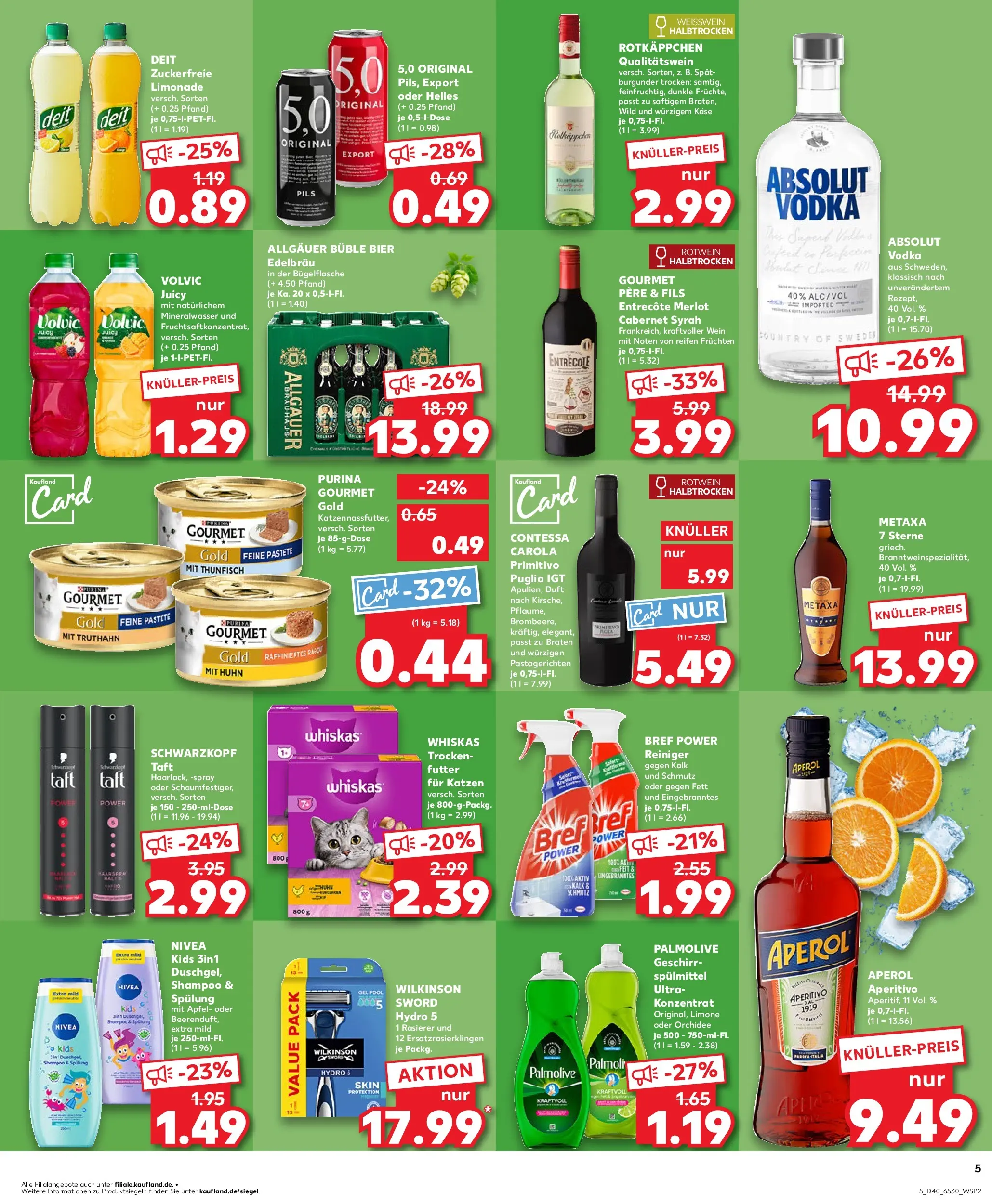 Prospekt Kaufland ab 05.10.2025 » Angebote Online zum Blättern | Seite: 5 | Produkte: Duft, Mineralwasser, Vodka, Whiskas