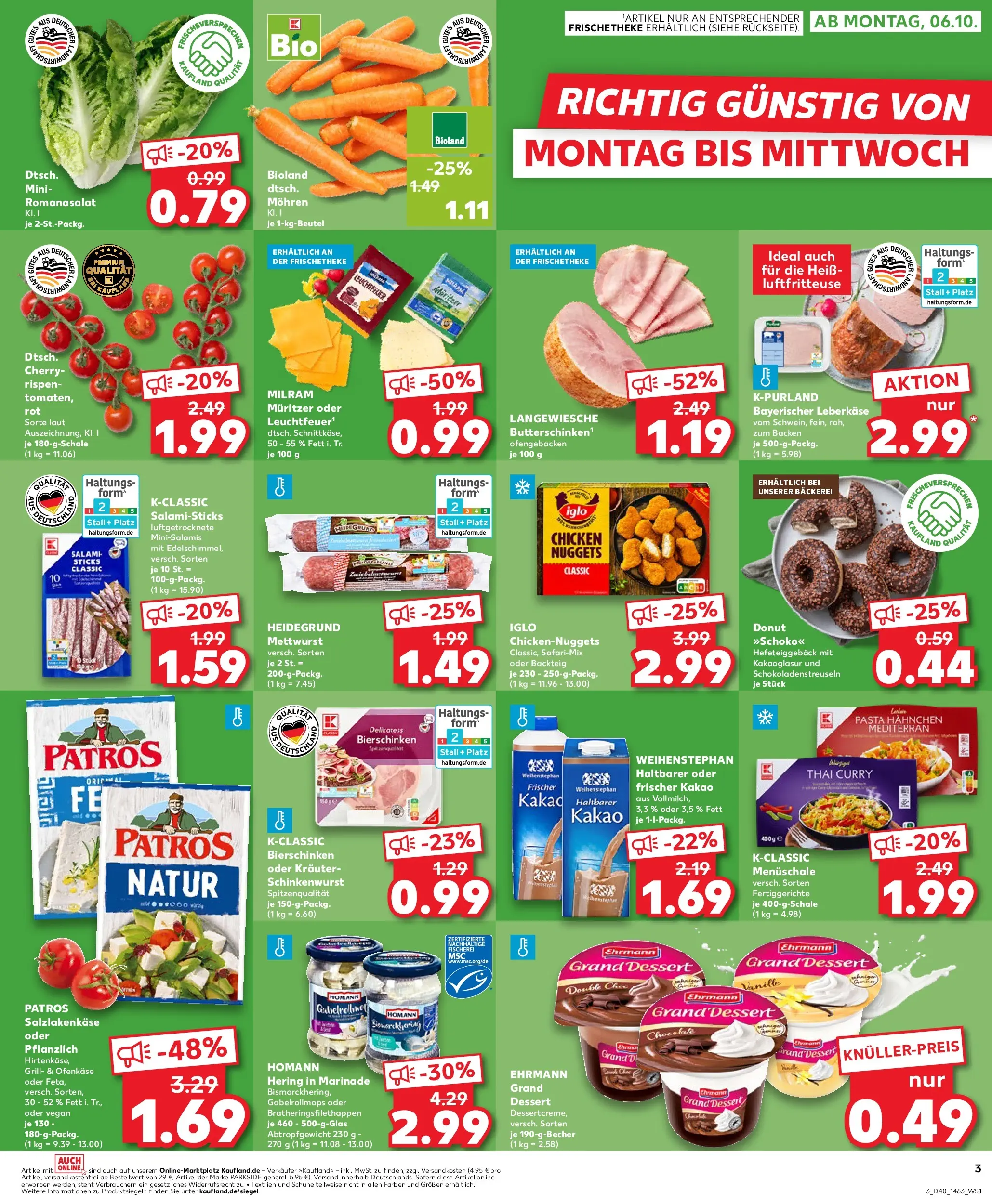 Prospekt Kaufland ab 05.10.2025 » Angebote Online zum Blättern | Seite: 3 | Produkte: Grill, Patros, Milram, Fertiggerichte