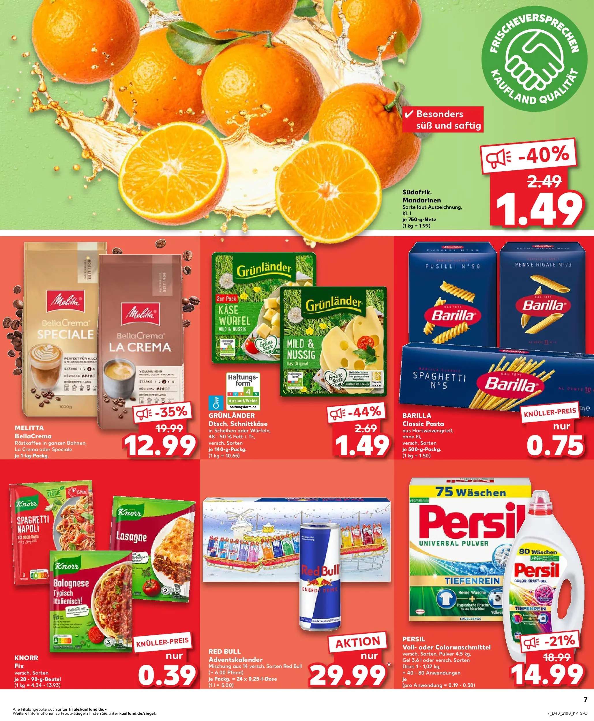 Prospekt Kaufland ab 05.10.2025 » Angebote Online zum Blättern | Seite: 7 | Produkte: Knorr fix, Käse, Barilla, Pasta