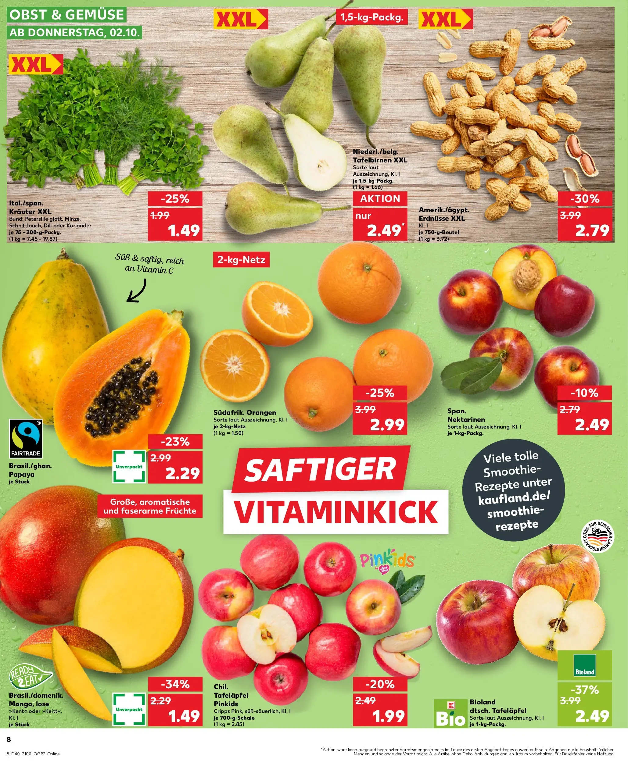 Prospekt Kaufland ab 05.10.2025 » Angebote Online zum Blättern | Seite: 8 | Produkte: Erdnüsse, Gemüse, Petersilie, Dill