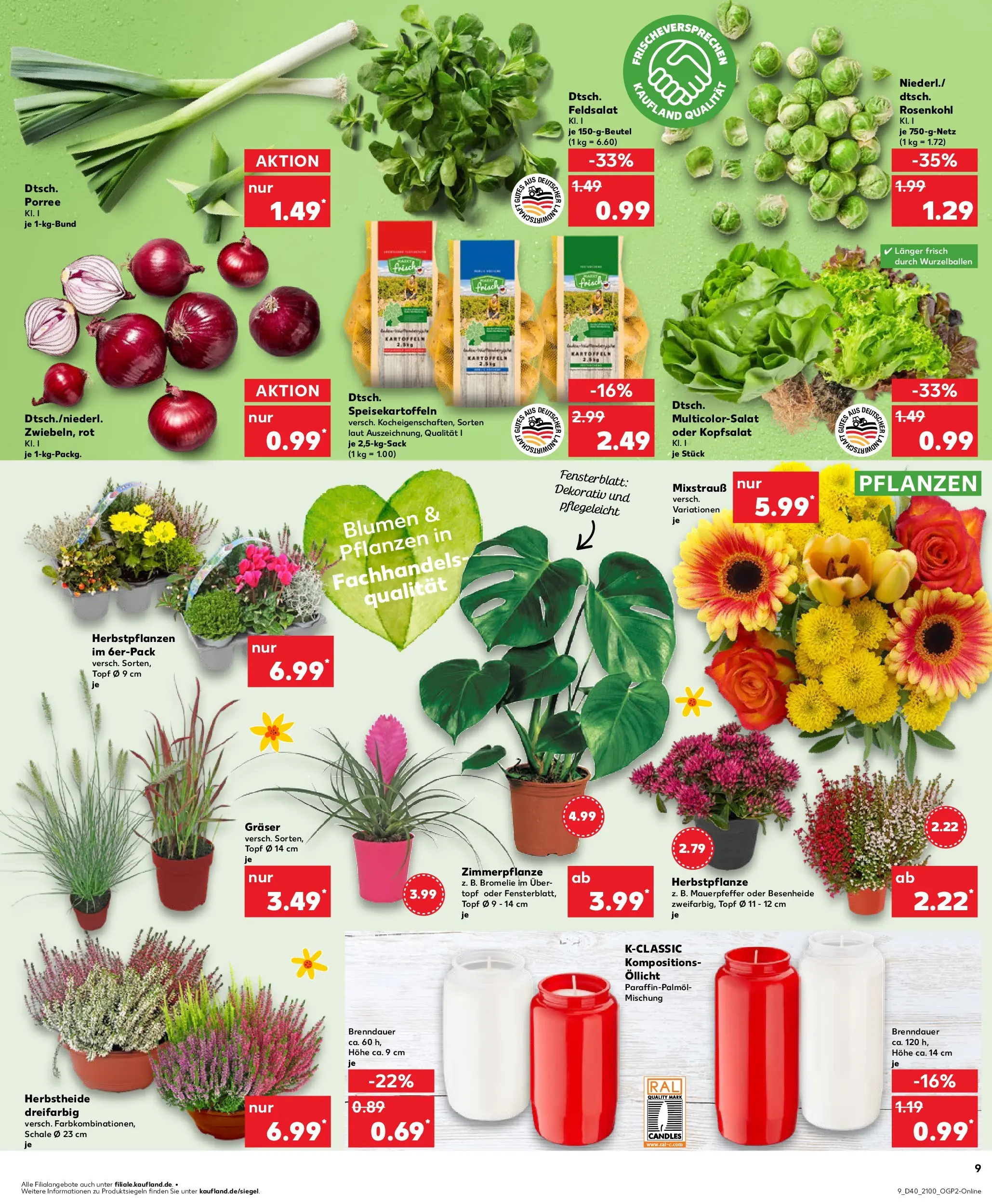 Prospekt Kaufland ab 05.10.2025 » Angebote Online zum Blättern | Seite: 9 | Produkte: Blumen, Kartoffeln