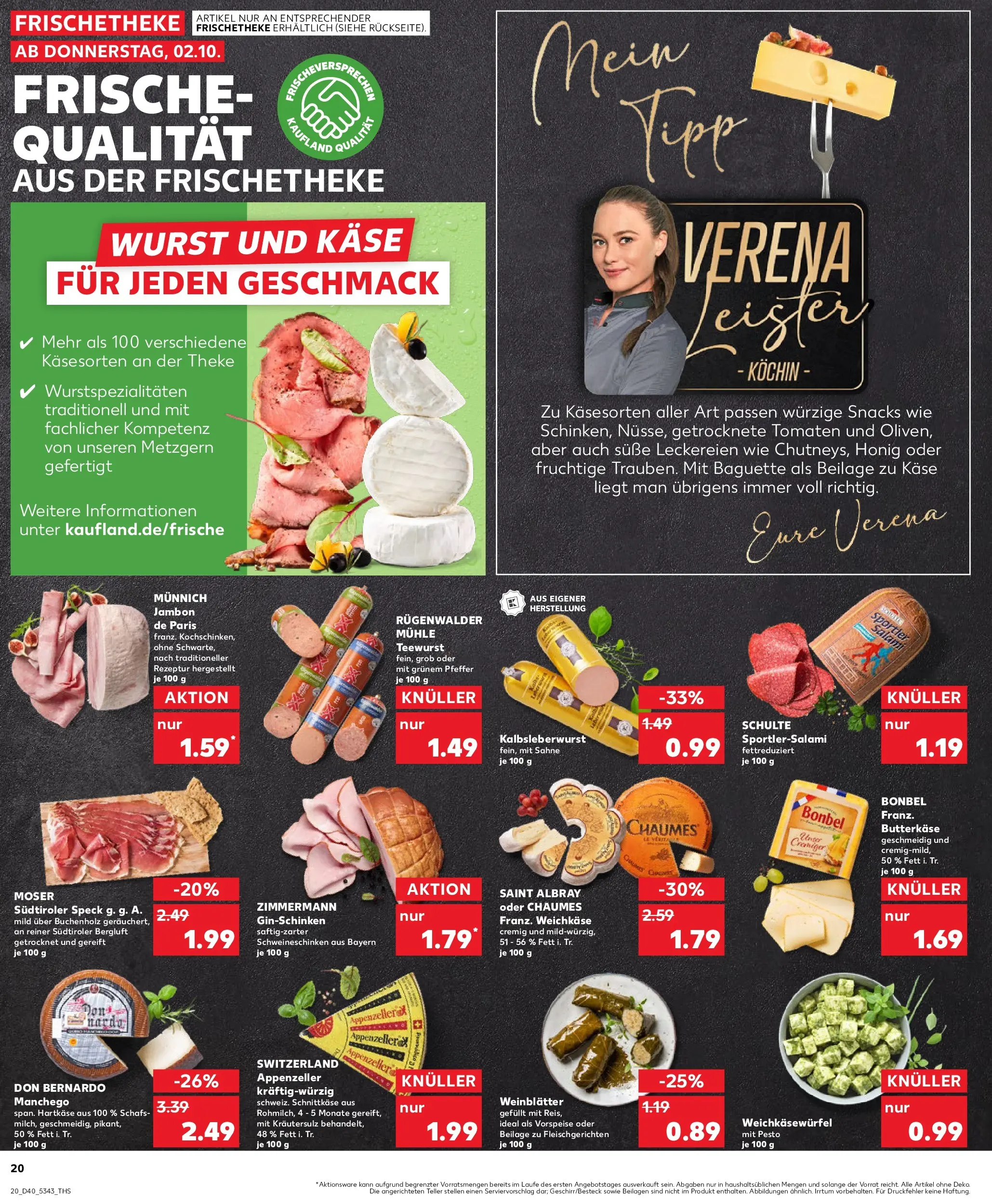 Prospekt Kaufland ab 05.10.2025 » Angebote Online zum Blättern | Seite: 20 | Produkte: Theke, Pfeffer, Wurst, Salami