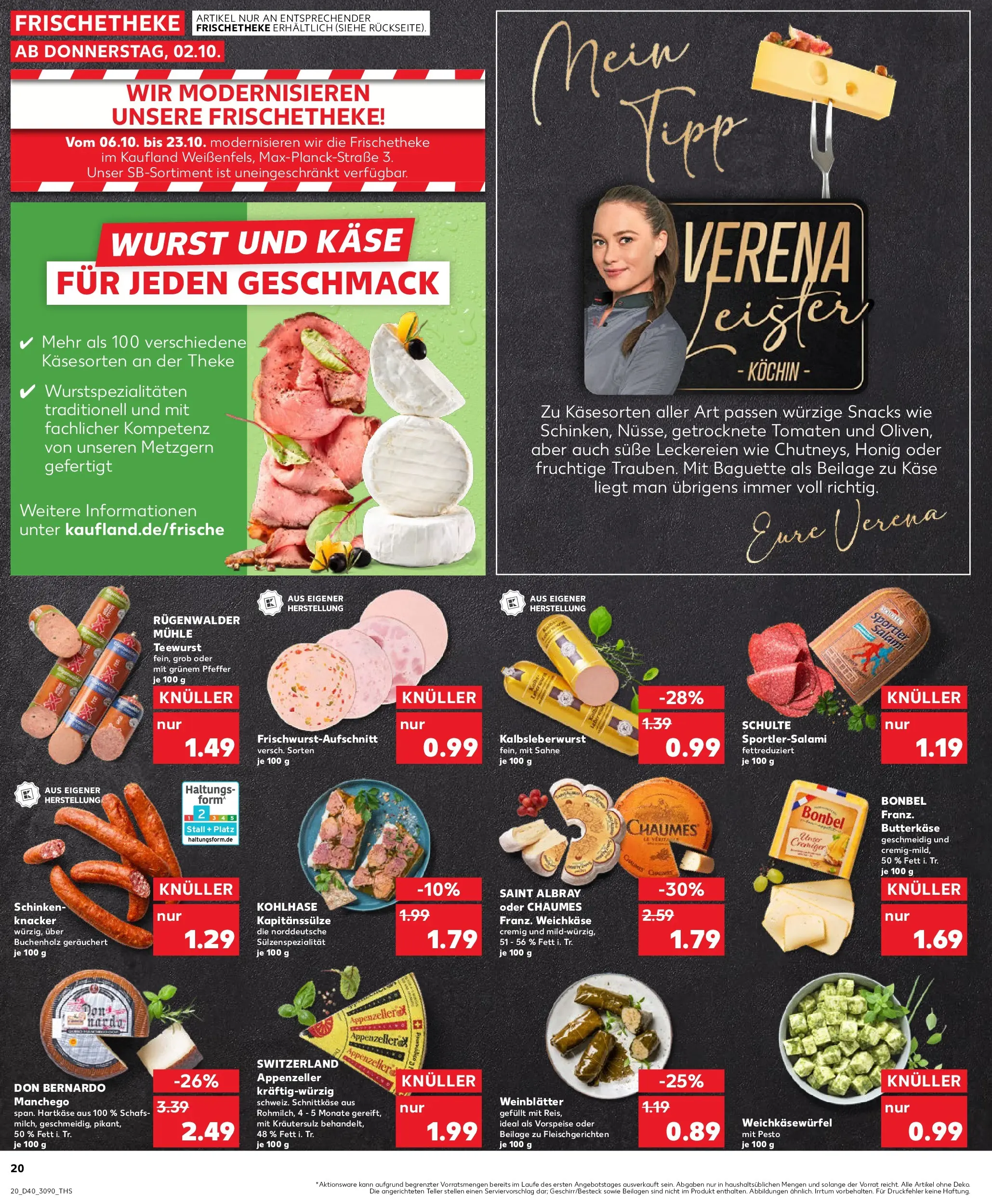 Prospekt Kaufland ab 05.10.2025 » Angebote Online zum Blättern | Seite: 20 | Produkte: Mühle, Baguette, Tomaten, Wurst