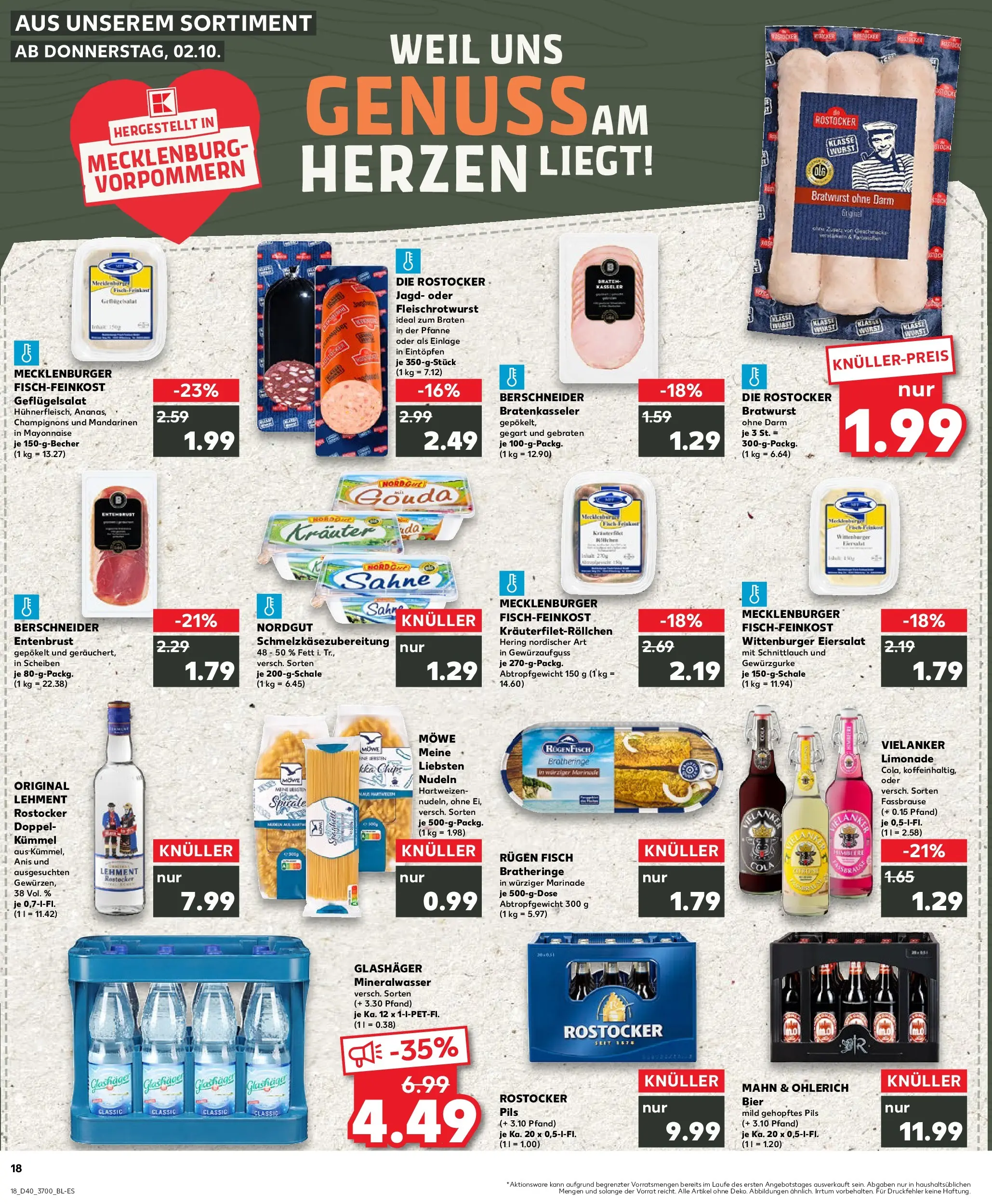 Prospekt Kaufland ab 05.10.2025 » Angebote Online zum Blättern | Seite: 18 | Produkte: Gouda, Pils, Mineralwasser, Fisch