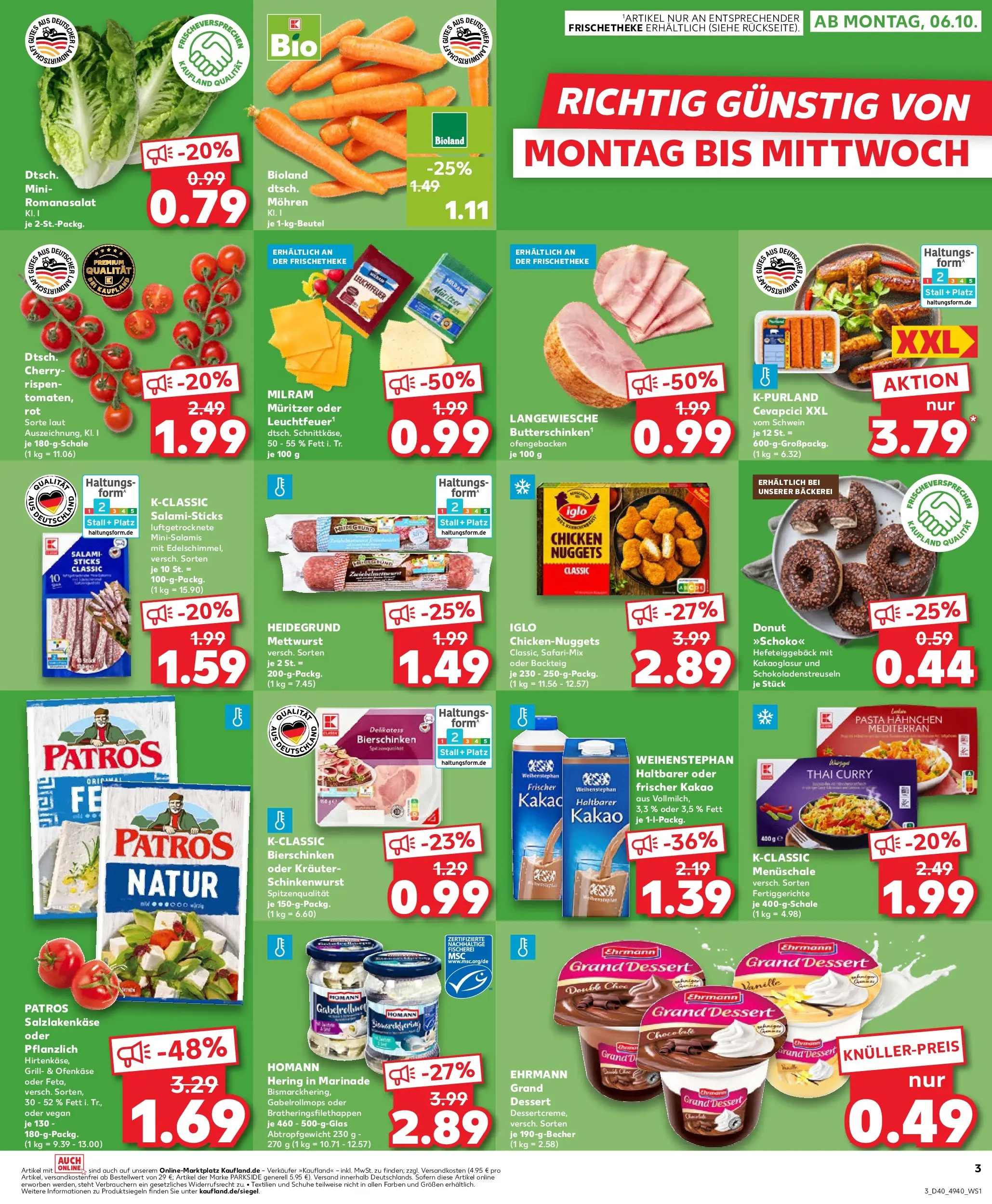 Prospekt Kaufland ab 05.10.2025 » Angebote Online zum Blättern | Seite: 3 | Produkte: Grill, Cevapcici, Patros, Milram