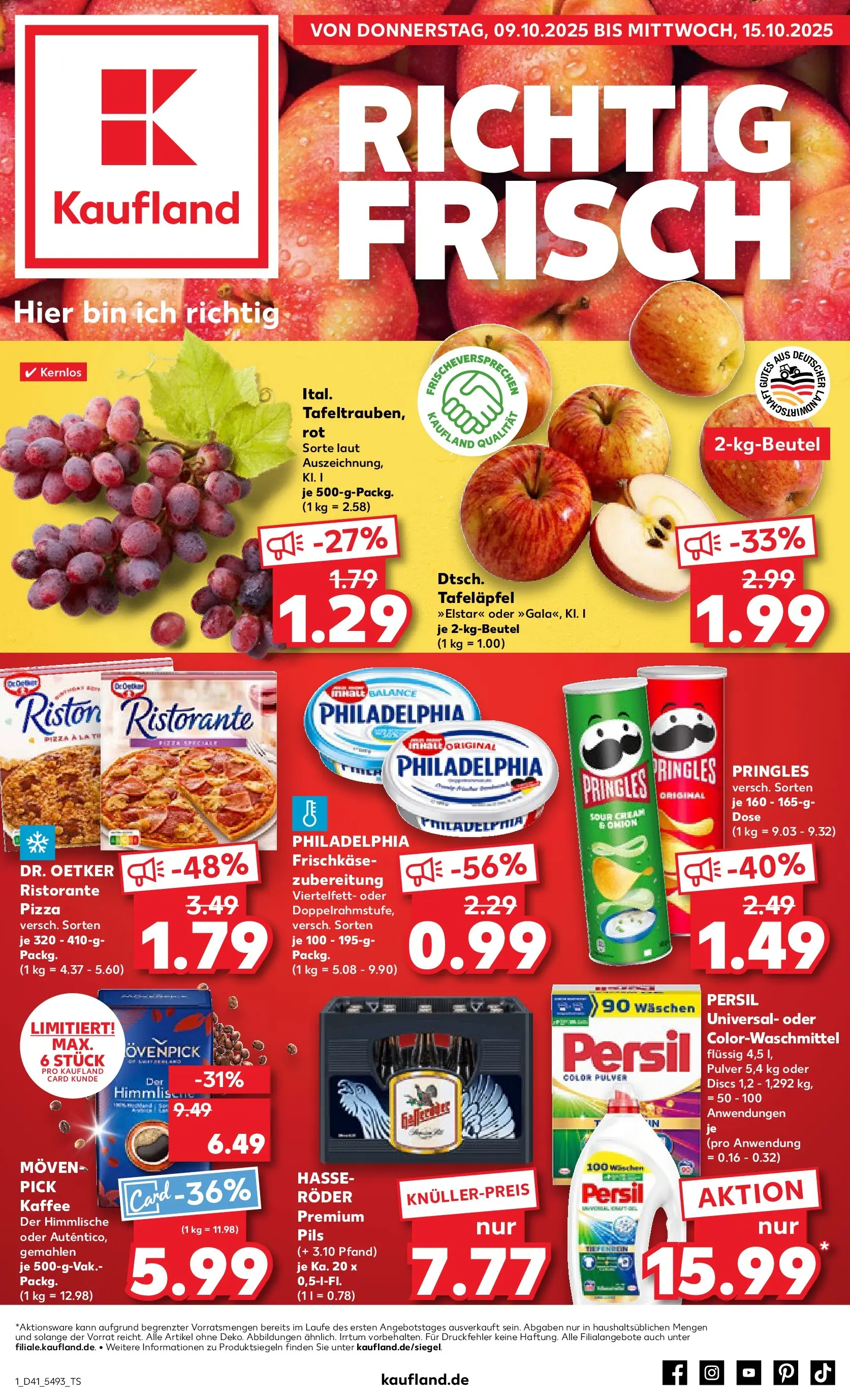 Prospekt Kaufland ab 08.10.2025 » Angebote und Werbung Online | Seite: 1 | Produkte: Movenpick kaffee, Chips, Frischkase, Persil Prospekt Kaufland ab 08.10.2025 » Angebote Online zum Blättern | Seite: 1 | Produkte: Movenpick kaffee, Chips, Frischkase, Persil