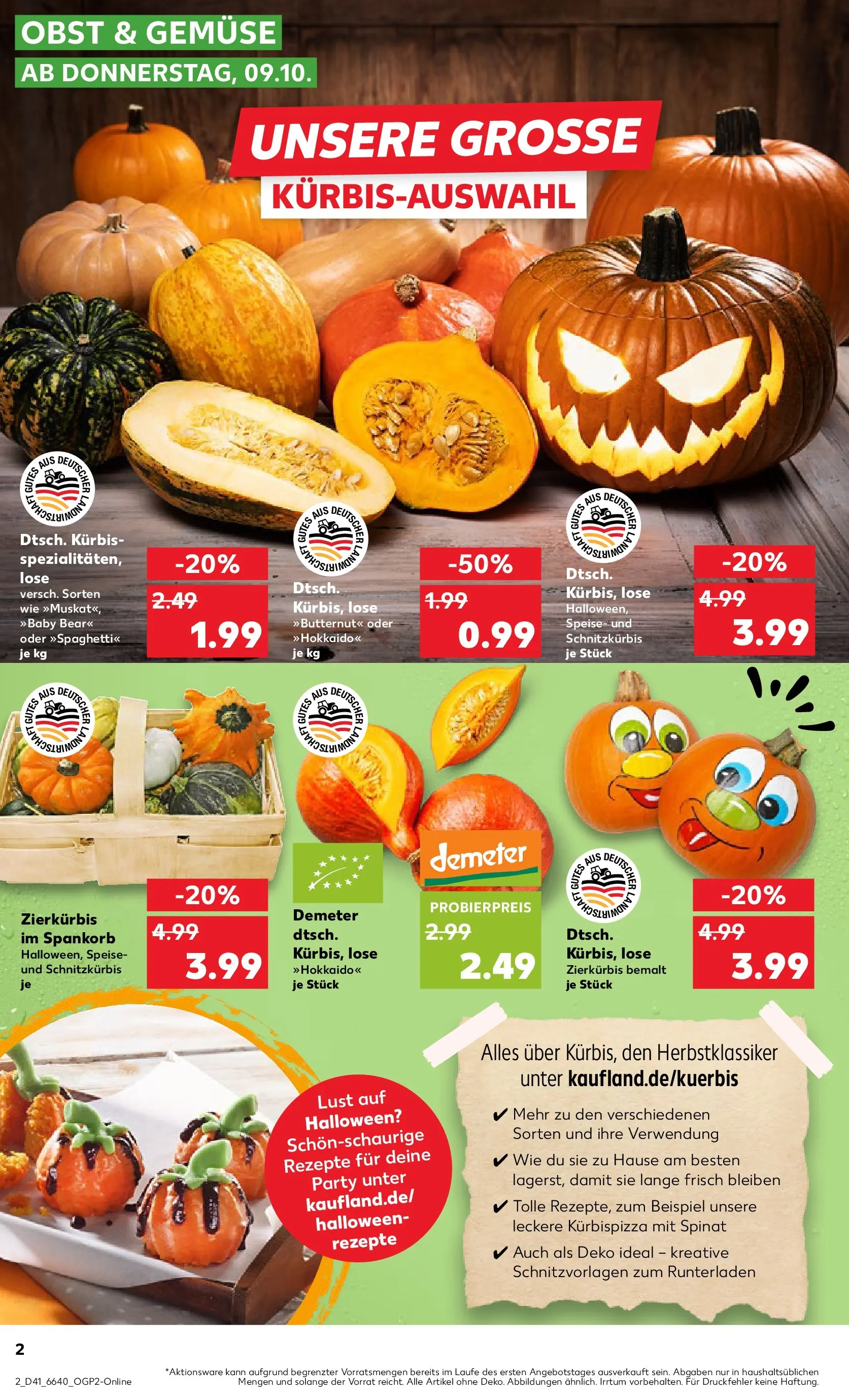Prospekt Kaufland ab 08.10.2025 » Angebote und Werbung Online | Seite: 2 | Produkte: Gemüse, Obst, Kürbis Prospekt Kaufland ab 08.10.2025 » Angebote Online zum Blättern | Seite: 2 | Produkte: Gemüse, Obst, Kürbis