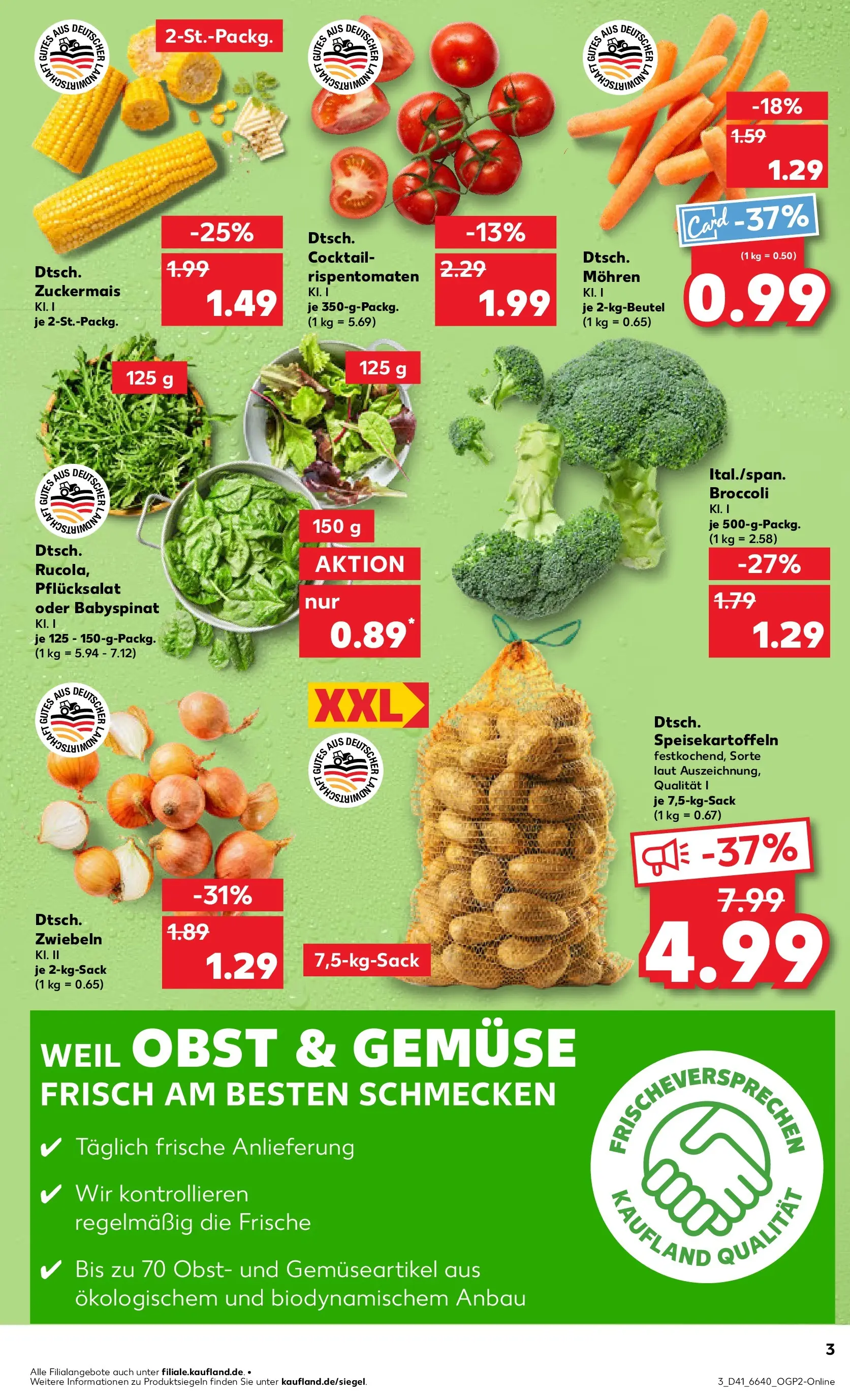 Prospekt Kaufland ab 08.10.2025 » Angebote und Werbung Online | Seite: 3 | Produkte: Mohren, Zwiebeln, Gemüse, Obst Prospekt Kaufland ab 08.10.2025 » Angebote Online zum Blättern | Seite: 3 | Produkte: Mohren, Zwiebeln, Gemüse, Obst