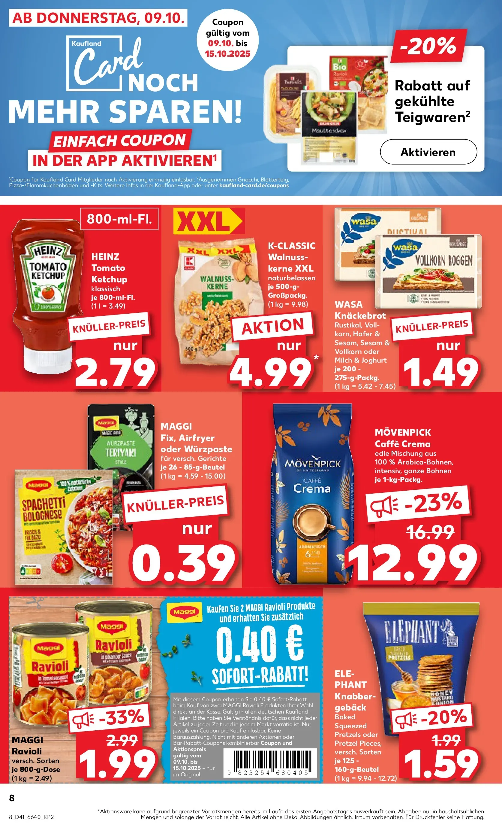 Prospekt Kaufland ab 08.10.2025 » Angebote und Werbung Online | Seite: 8 | Produkte: Milch, Wasa knackebrot, Maultaschen, Ketchup Prospekt Kaufland ab 08.10.2025 » Angebote Online zum Blättern | Seite: 8 | Produkte: Milch, Wasa knackebrot, Maultaschen, Ketchup