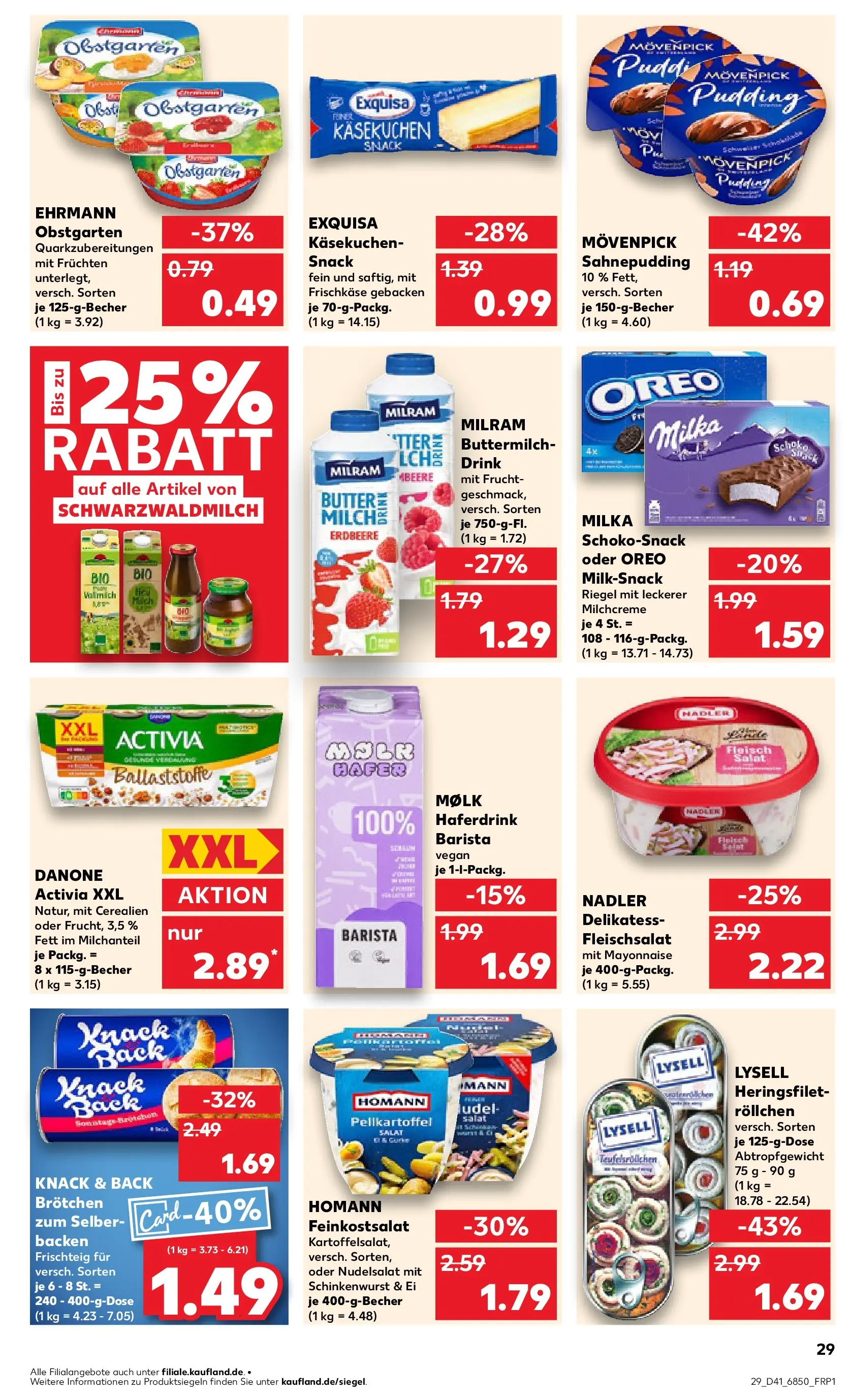 Prospekt Kaufland ab 08.10.2025 » Angebote und Werbung Online | Seite: 29 | Produkte: Haferdrink, Exquisa, Mayonnaise, Milram Prospekt Kaufland ab 08.10.2025 » Angebote Online zum Blättern | Seite: 29 | Produkte: Haferdrink, Exquisa, Mayonnaise, Milram