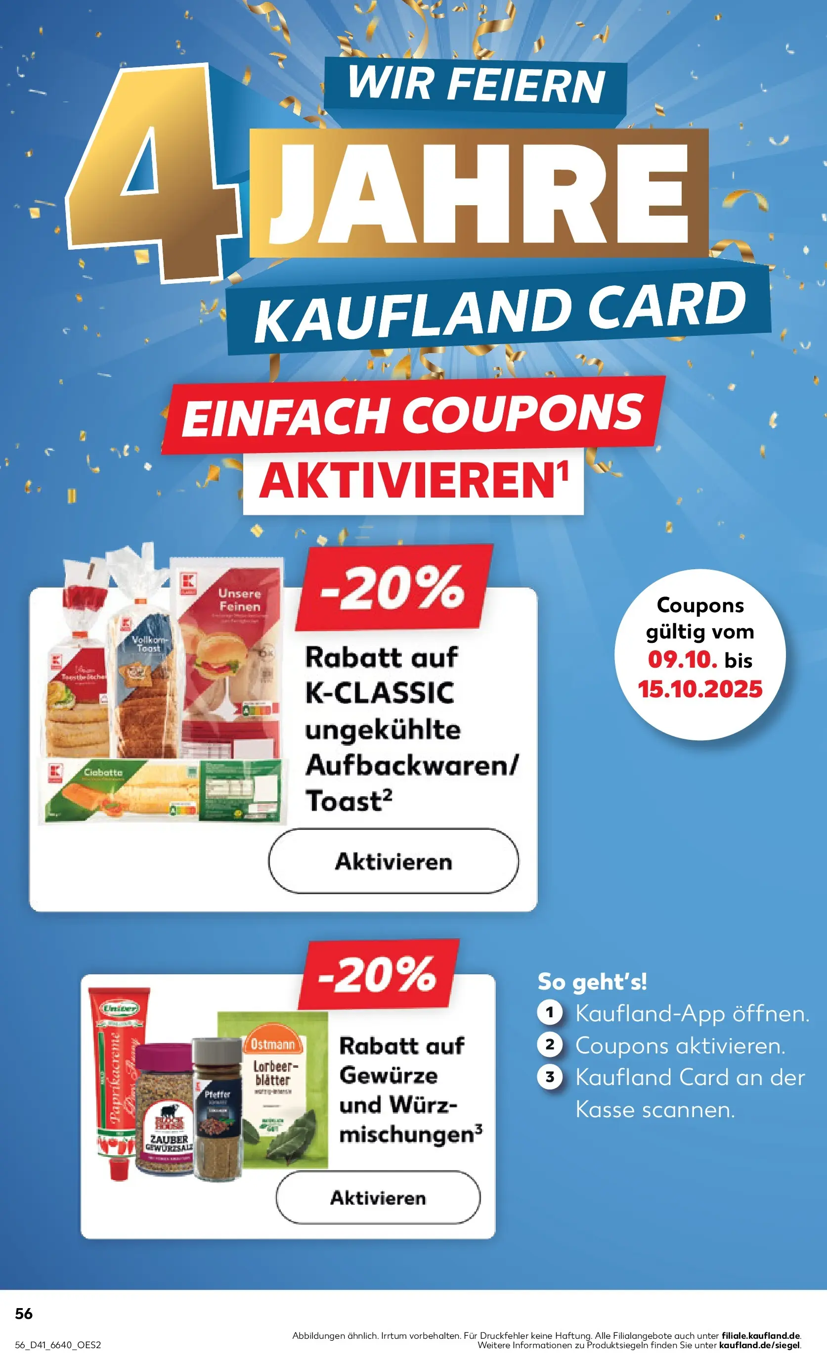 Prospekt Kaufland ab 08.10.2025 » Angebote und Werbung Online | Seite: 56 | Produkte: Toast, Gewürze, Pfeffer Prospekt Kaufland ab 08.10.2025 » Angebote Online zum Blättern | Seite: 56 | Produkte: Toast, Gewürze, Pfeffer