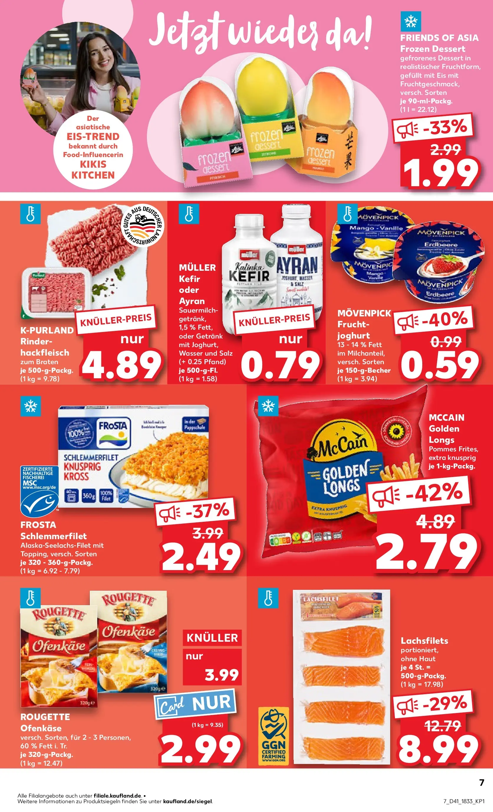 Prospekt Kaufland ab 08.10.2025 » Angebote Online zum Blättern | Seite: 7 | Produkte: McCain, Frosta, Eis, Hackfleisch