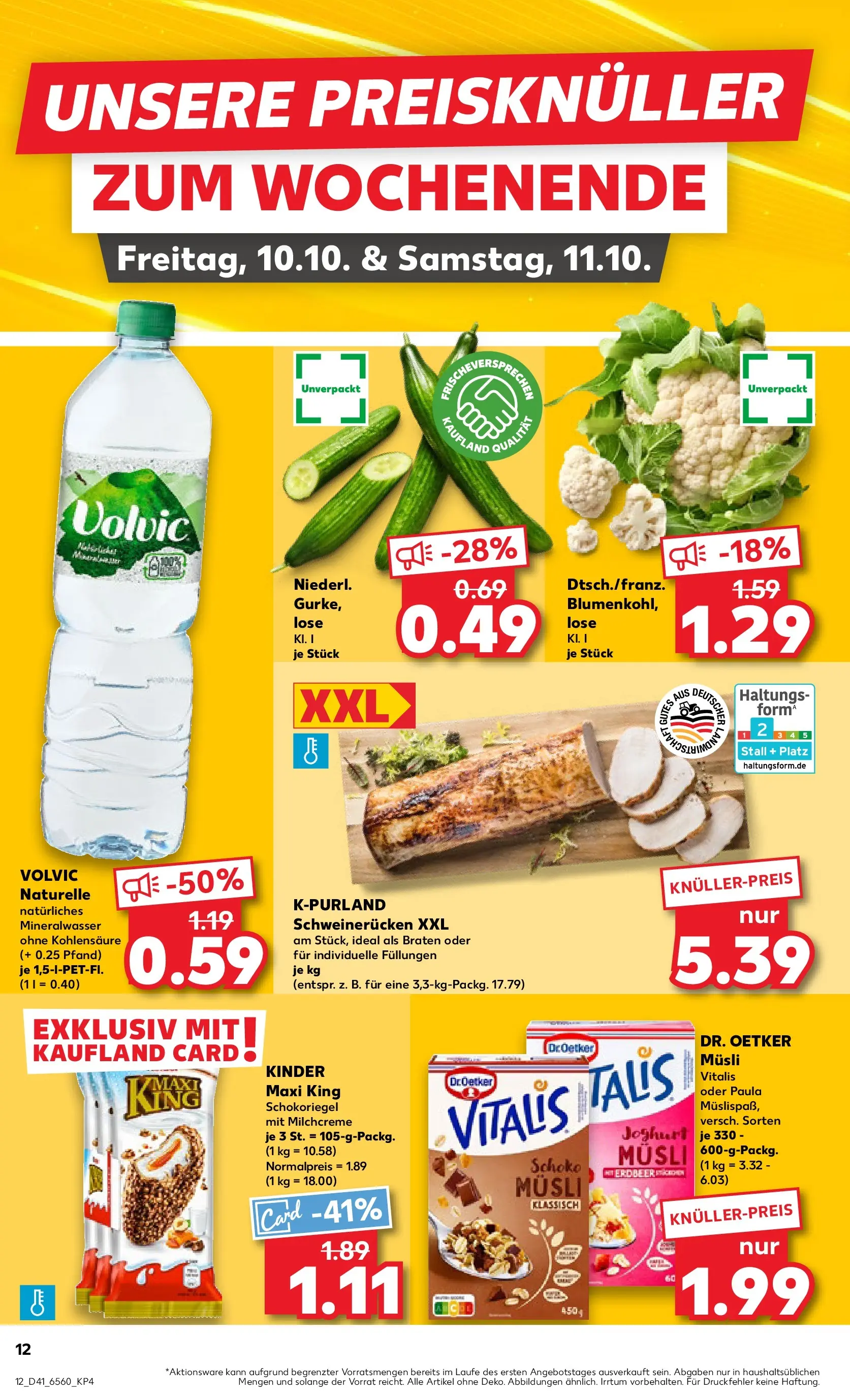 Prospekt Kaufland ab 09.10.2025 » Angebote und Werbung Online | Seite: 12 | Produkte: Joghurt, Mineralwasser, Schweinerucken, Volvic Prospekt Kaufland ab 09.10.2025 » Angebote Online zum Blättern | Seite: 12 | Produkte: Joghurt, Mineralwasser, Schweinerucken, Volvic