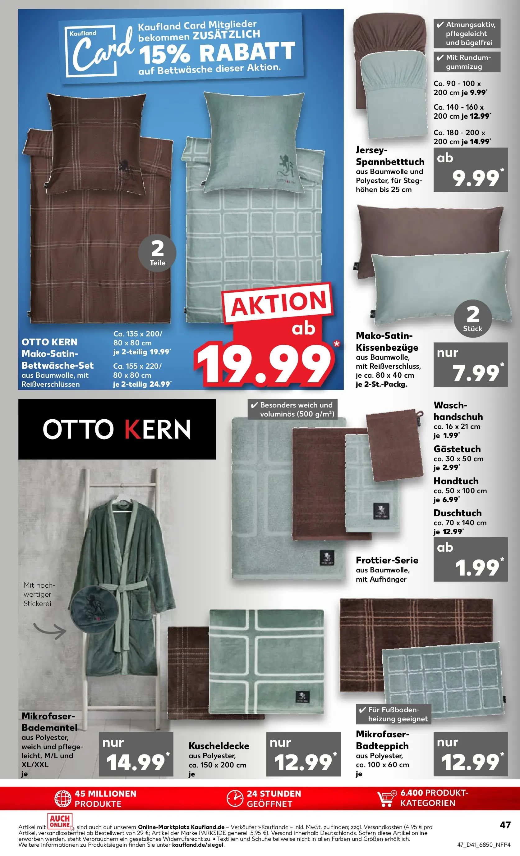 Prospekt Kaufland ab 08.10.2025 » Angebote und Werbung Online | Seite: 47 | Produkte: Bettwäsche, Bademantel Prospekt Kaufland ab 08.10.2025 » Angebote Online zum Blättern | Seite: 47 | Produkte: Bettwäsche, Bademantel