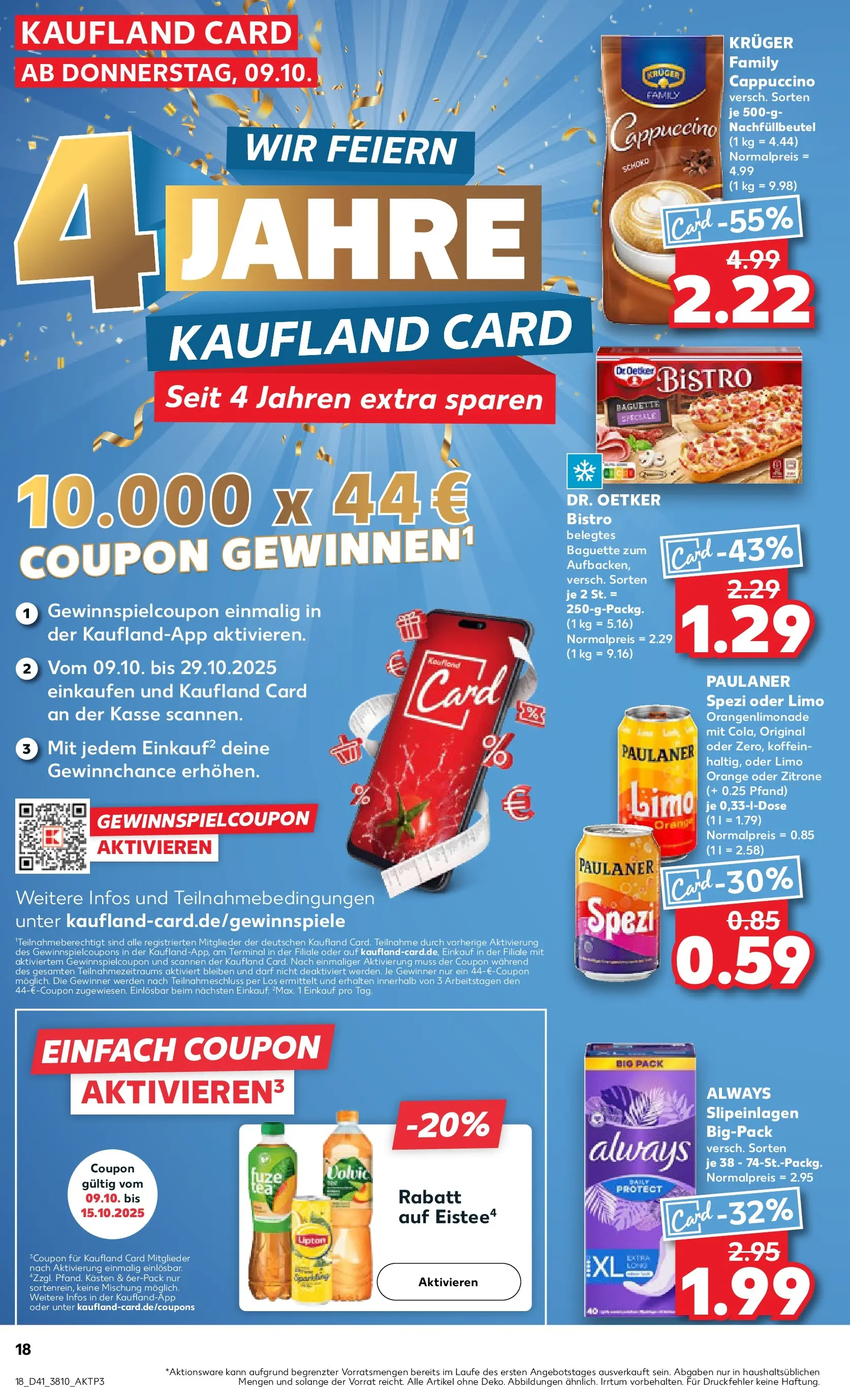 Prospekt Kaufland ab 08.10.2025 » Angebote Online zum Blättern | Seite: 18 | Produkte: Fuze tea, Paulaner spezi, Kruger cappuccino, Paulaner