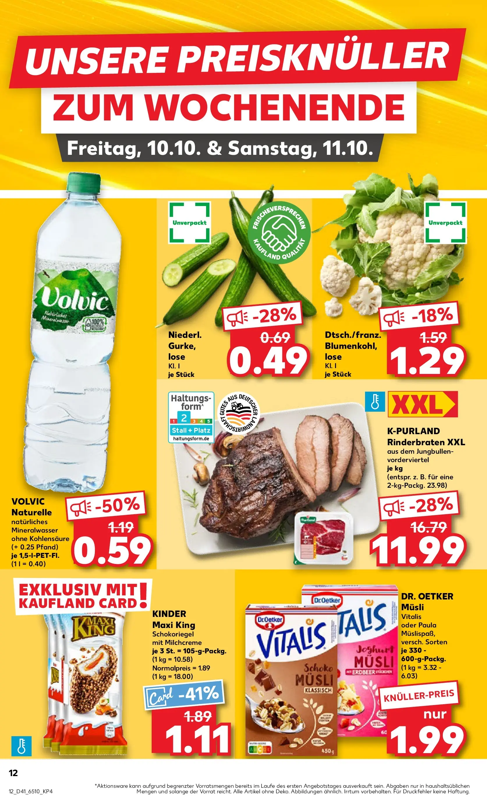 Prospekt Kaufland ab 09.10.2025 » Angebote und Werbung Online | Seite: 12 | Produkte: Musli, Rinderbraten, Mineralwasser, Volvic Prospekt Kaufland ab 09.10.2025 » Angebote Online zum Blättern | Seite: 12 | Produkte: Musli, Rinderbraten, Mineralwasser, Volvic