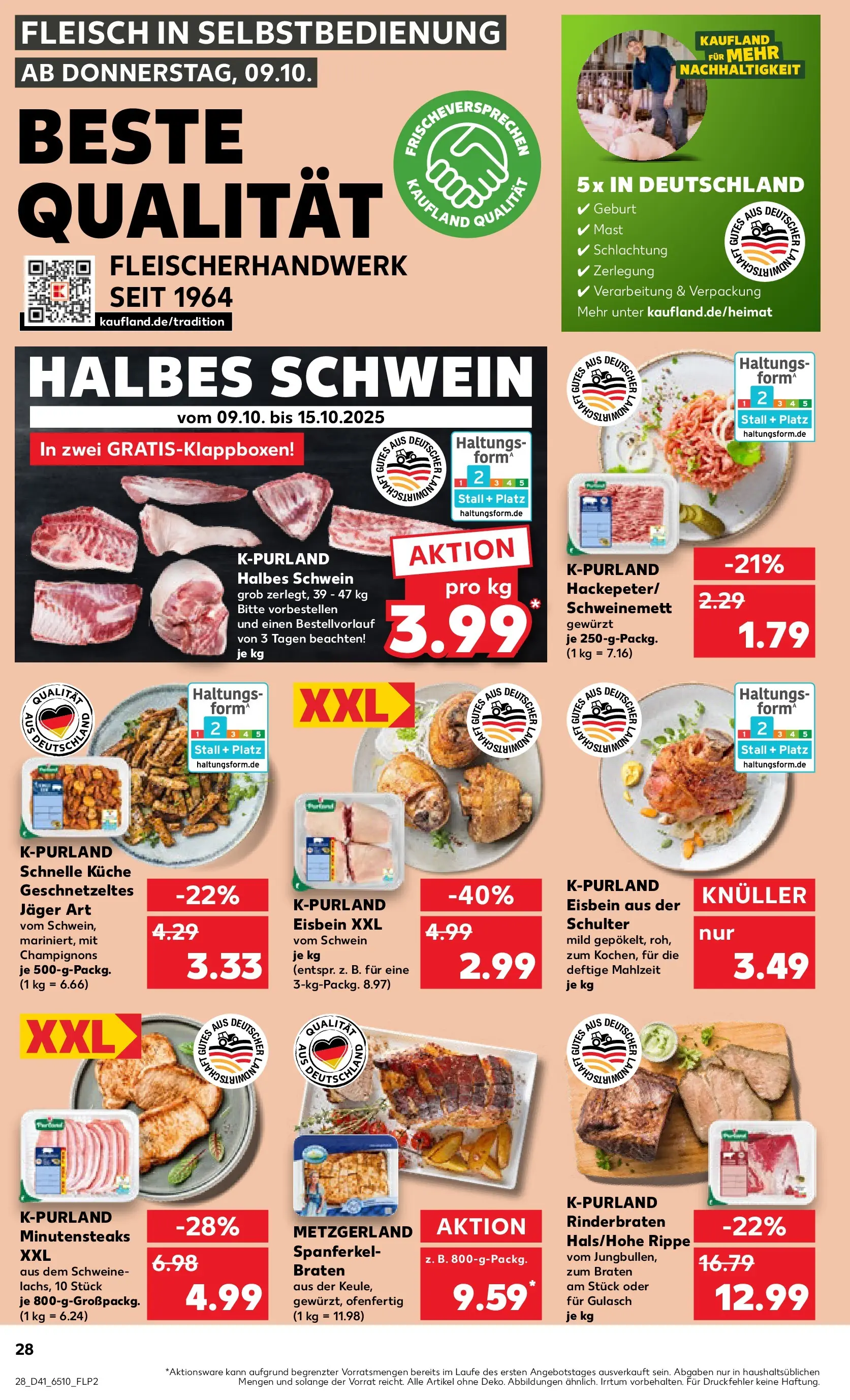 Prospekt Kaufland ab 09.10.2025 » Angebote und Werbung Online | Seite: 28 | Produkte: Küche, Champignons, Gulasch, Fleisch Prospekt Kaufland ab 09.10.2025 » Angebote Online zum Blättern | Seite: 28 | Produkte: Küche, Champignons, Gulasch, Fleisch