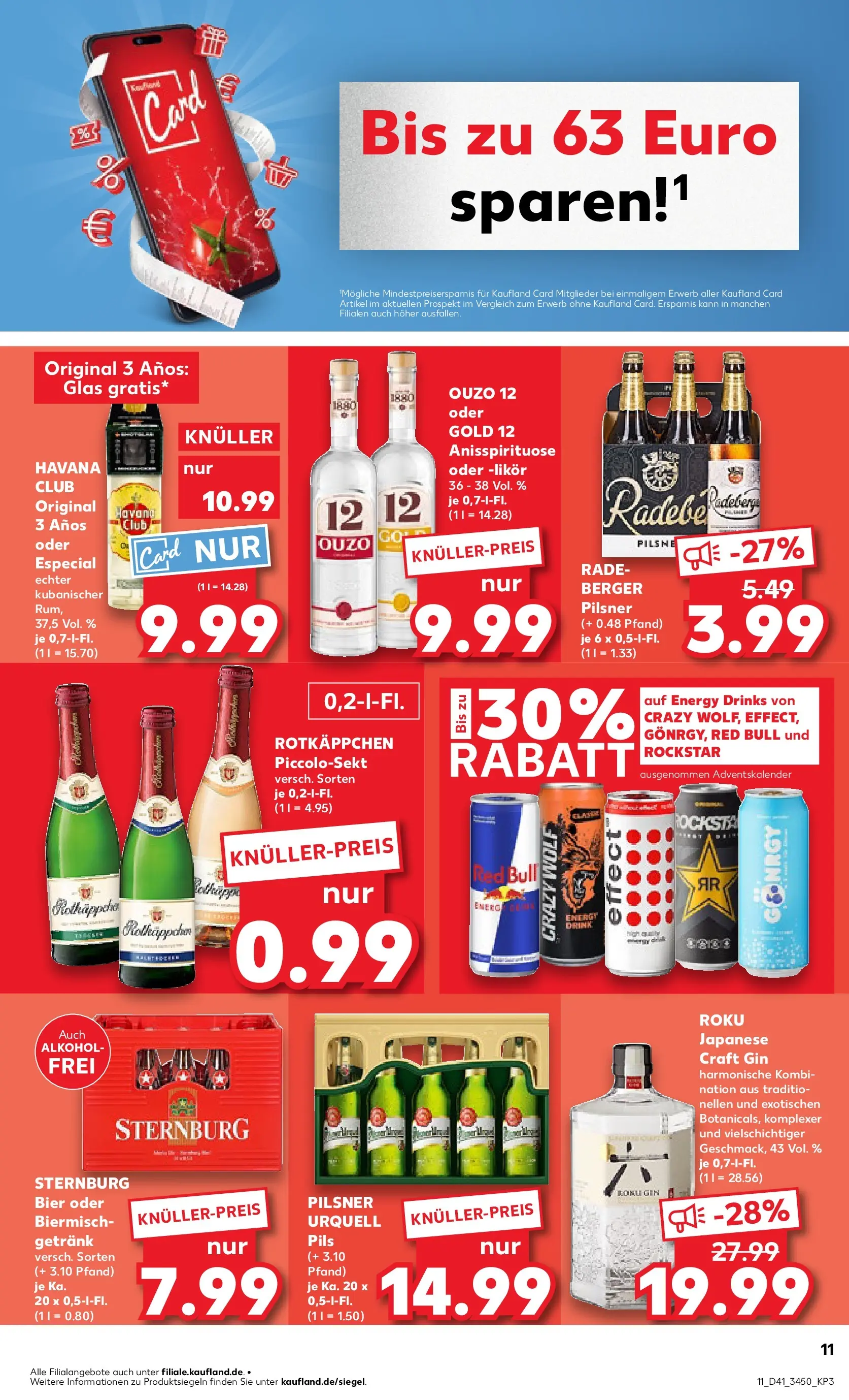 Prospekt Kaufland ab 08.10.2025 » Angebote Online zum Blättern | Seite: 11 | Produkte: Havana club, Ouzo 12, Bier, Gin