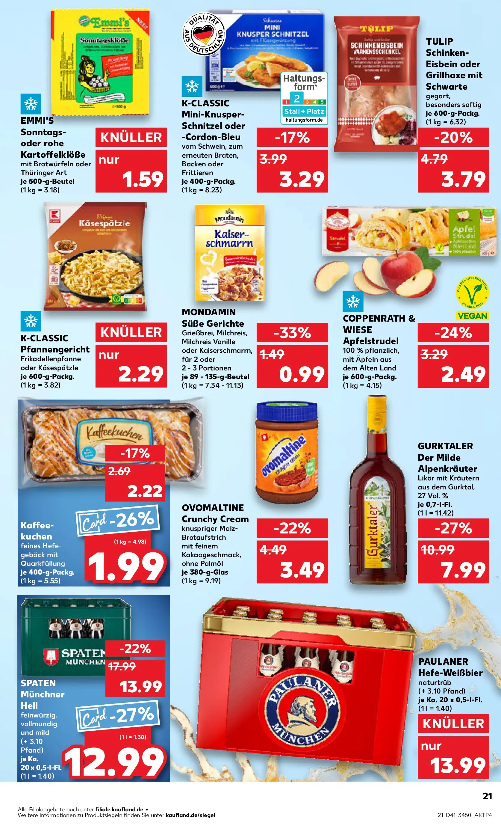 Prospekt Kaufland ab 08.10.2025 » Angebote Online zum Blättern | Seite: 21 | Produkte: Ovomaltine, Kaffee, Schnitzel, Apple