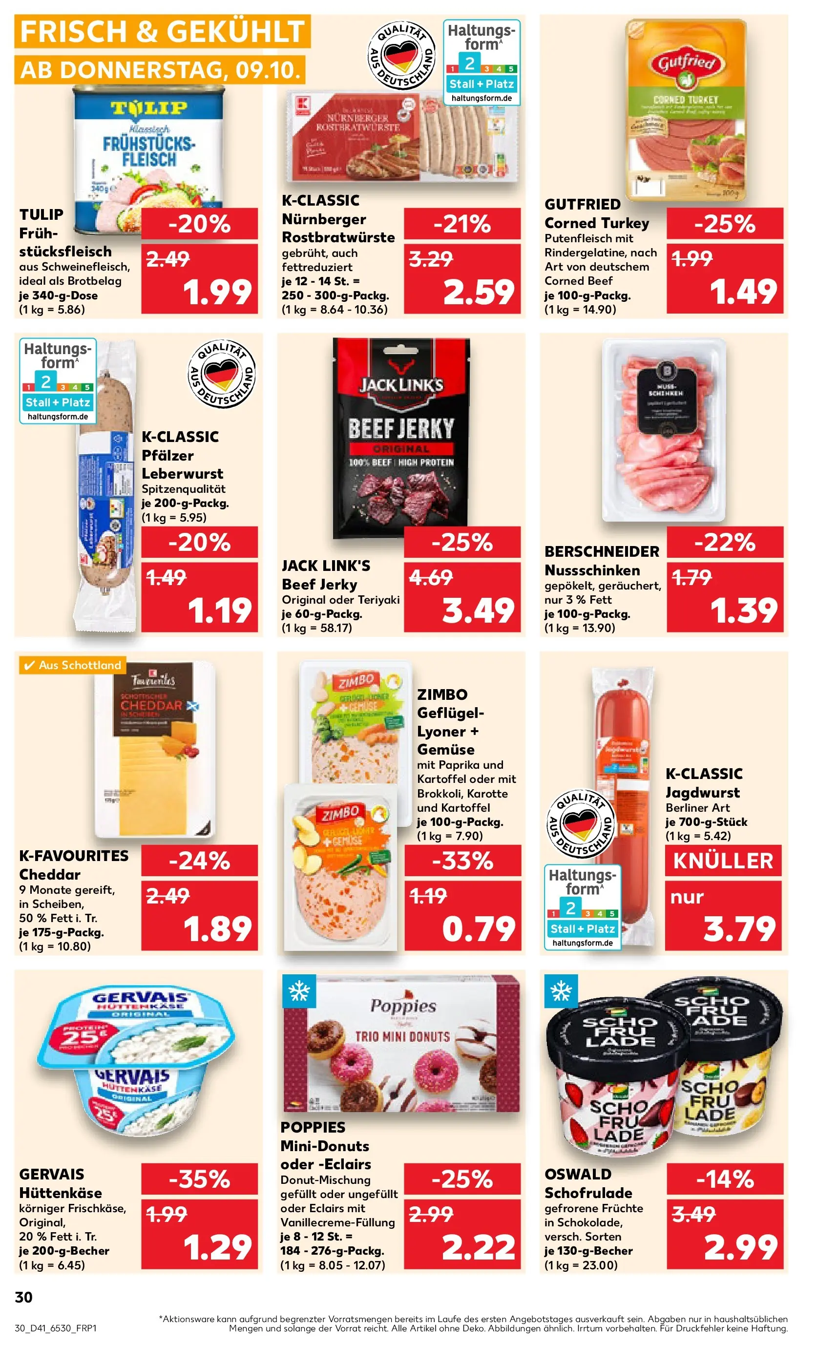 Prospekt Kaufland ab 08.10.2025 » Angebote Online zum Blättern | Seite: 30 | Produkte: Berliner, Gemüse, Karotte, Fleisch