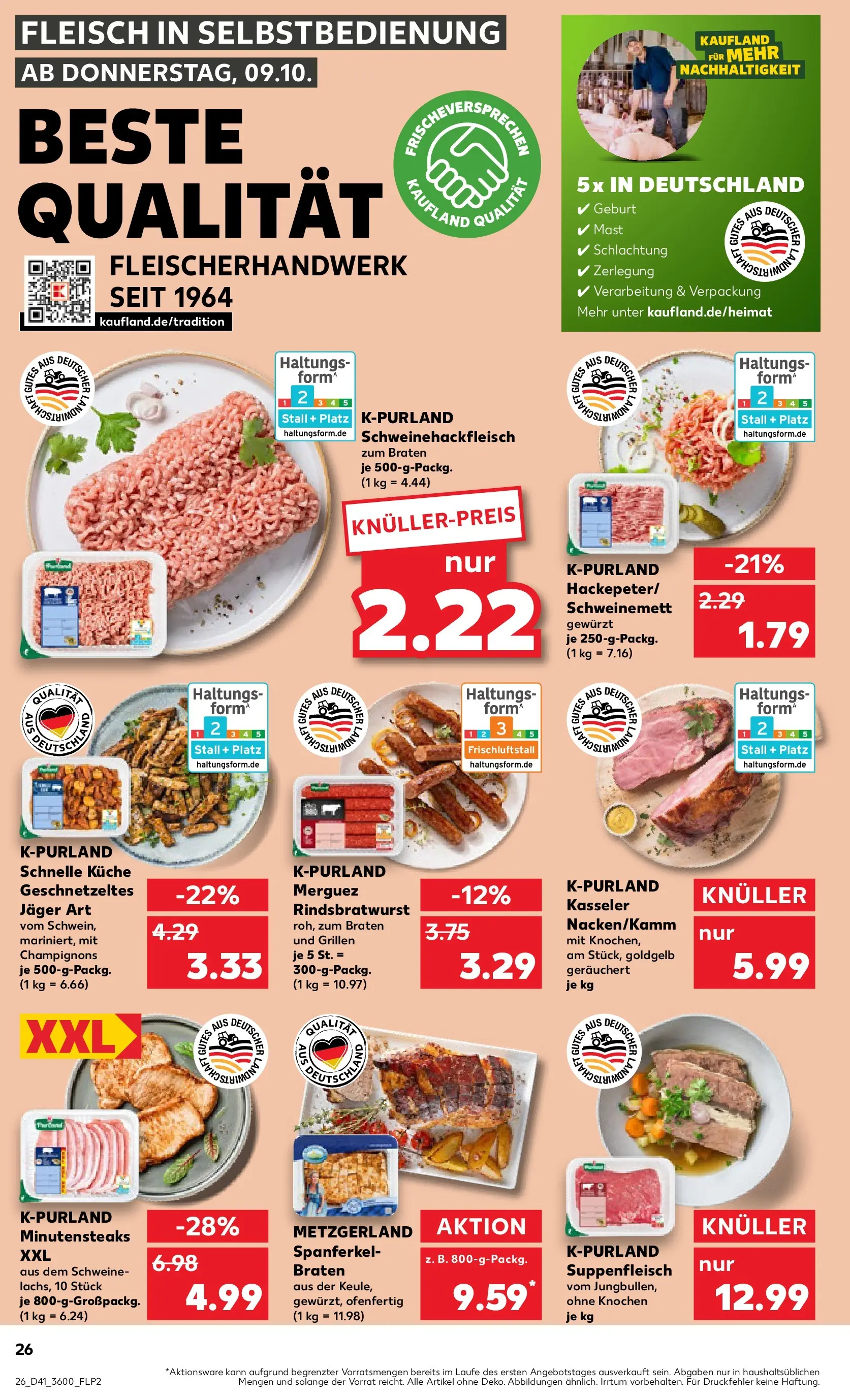 Prospekt Kaufland ab 09.10.2025 » Angebote und Werbung Online | Seite: 26 | Produkte: Küche, Champignons, Suppenfleisch, Fleisch Prospekt Kaufland ab 09.10.2025 » Angebote Online zum Blättern | Seite: 26 | Produkte: Küche, Champignons, Suppenfleisch, Fleisch