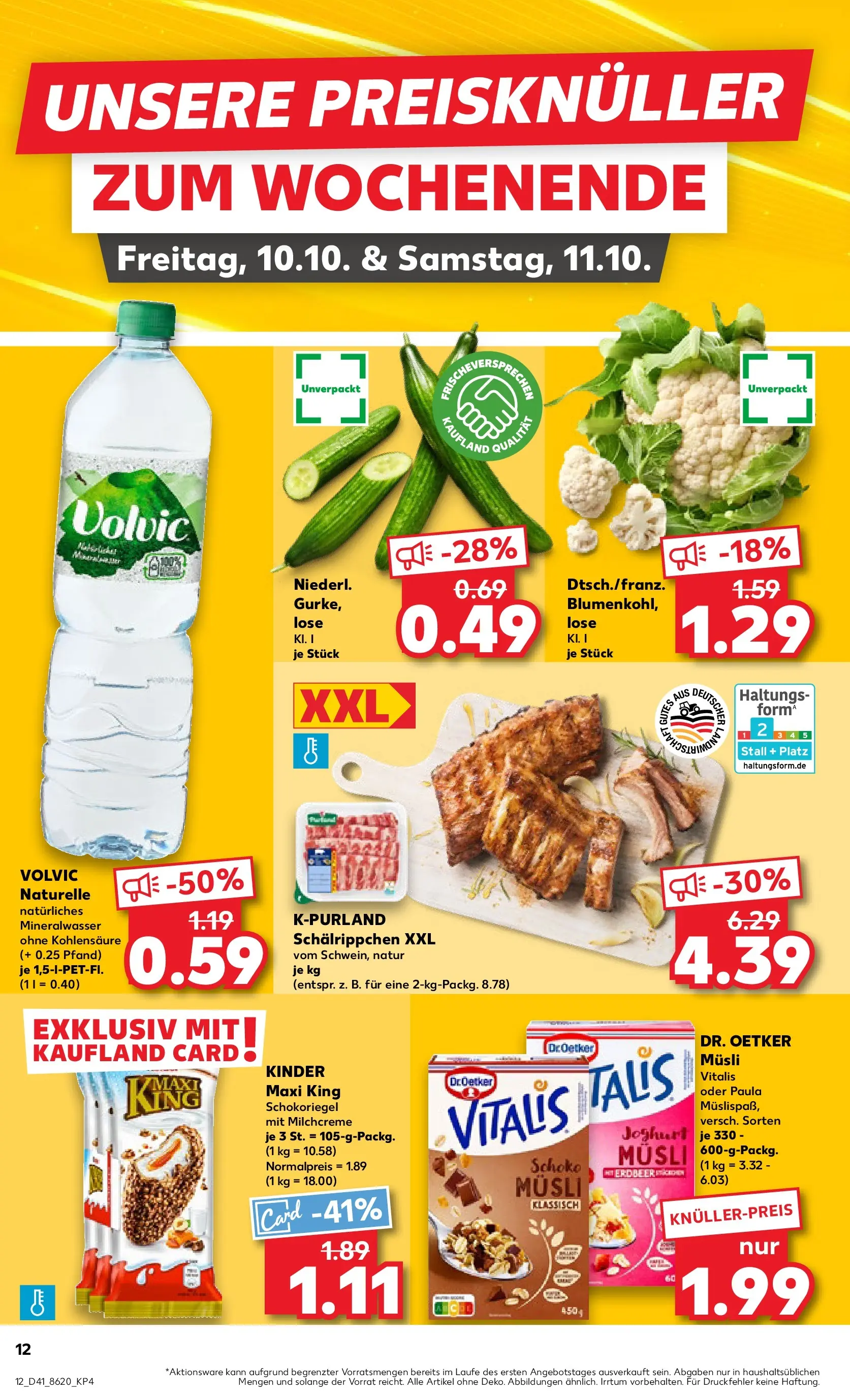Prospekt Kaufland ab 08.10.2025 » Angebote und Werbung Online | Seite: 12 | Produkte: Joghurt, Mineralwasser, Blumenkohl, Volvic Prospekt Kaufland ab 08.10.2025 » Angebote Online zum Blättern | Seite: 12 | Produkte: Joghurt, Mineralwasser, Blumenkohl, Volvic