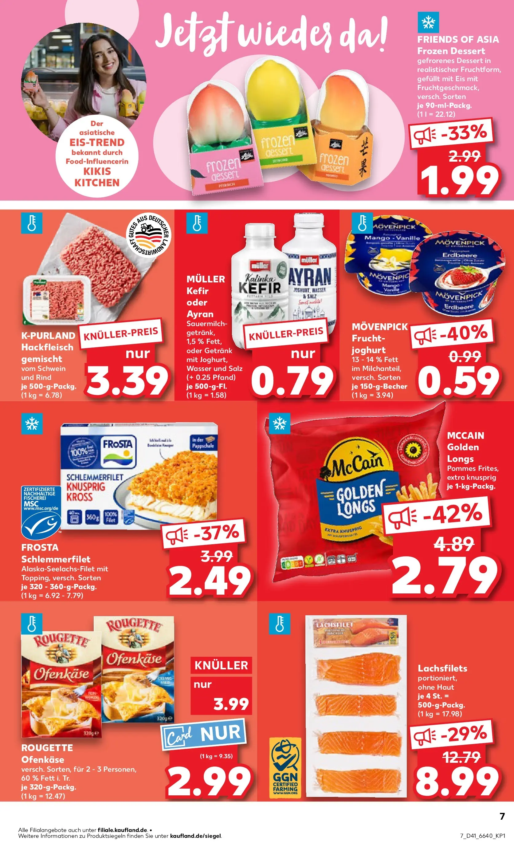 Prospekt Kaufland ab 08.10.2025 » Angebote und Werbung Online | Seite: 7 | Produkte: Kefir, Pommes, McCain, Frosta Prospekt Kaufland ab 08.10.2025 » Angebote Online zum Blättern | Seite: 7 | Produkte: Kefir, Pommes, McCain, Frosta