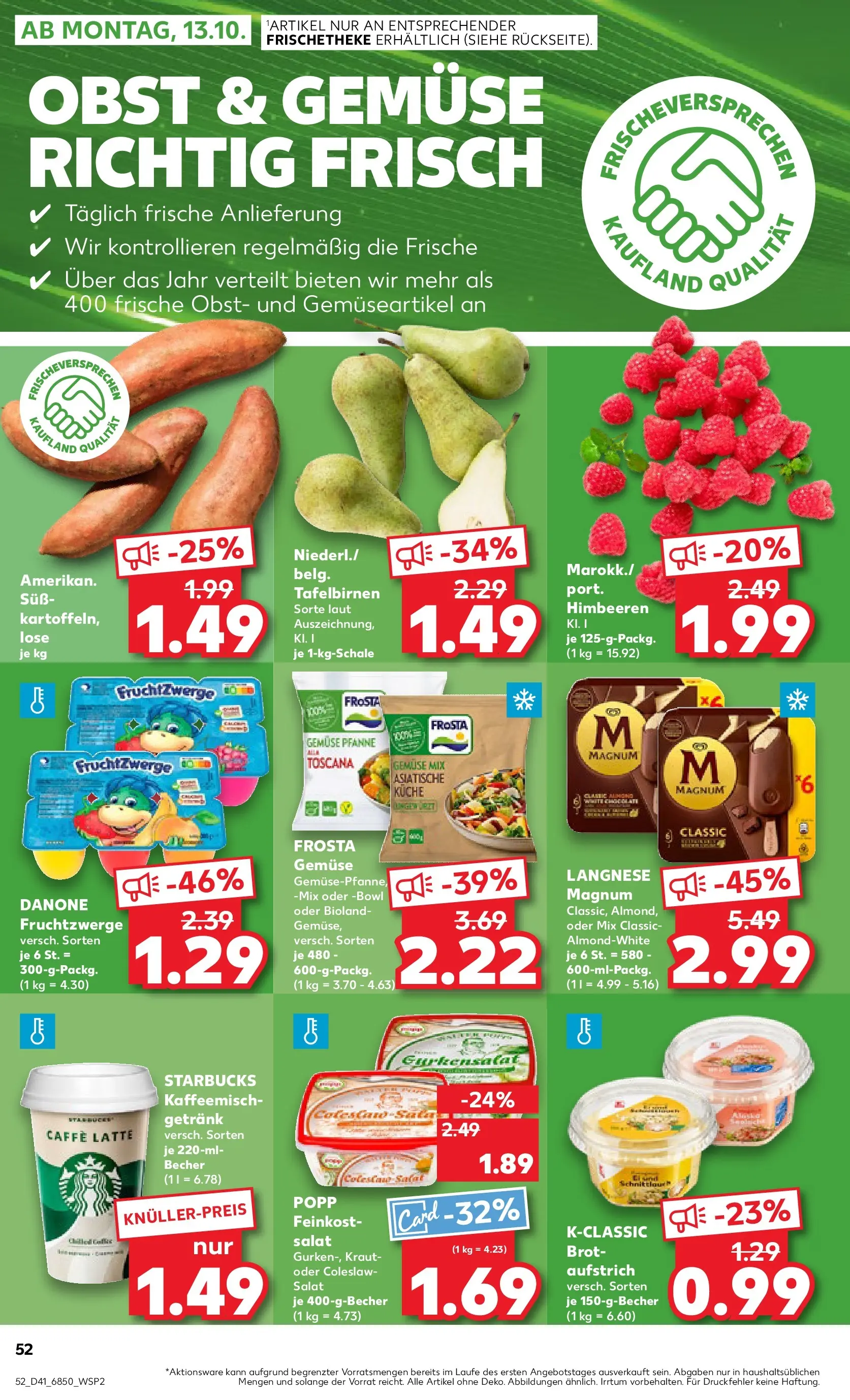 Prospekt Kaufland ab 08.10.2025 » Angebote und Werbung Online | Seite: 52 | Produkte: Himbeeren, Fruchtzwerge, Obst, Kraut Prospekt Kaufland ab 08.10.2025 » Angebote Online zum Blättern | Seite: 52 | Produkte: Himbeeren, Fruchtzwerge, Obst, Kraut