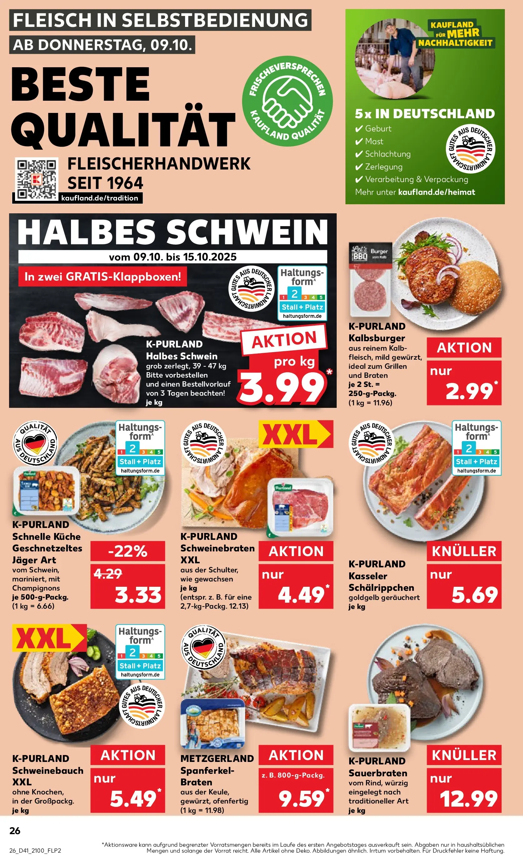 Prospekt Kaufland ab 08.10.2025 » Angebote und Werbung Online | Seite: 26 | Produkte: Küche, Burger, Champignons, Fleisch Prospekt Kaufland ab 08.10.2025 » Angebote Online zum Blättern | Seite: 26 | Produkte: Küche, Burger, Champignons, Fleisch