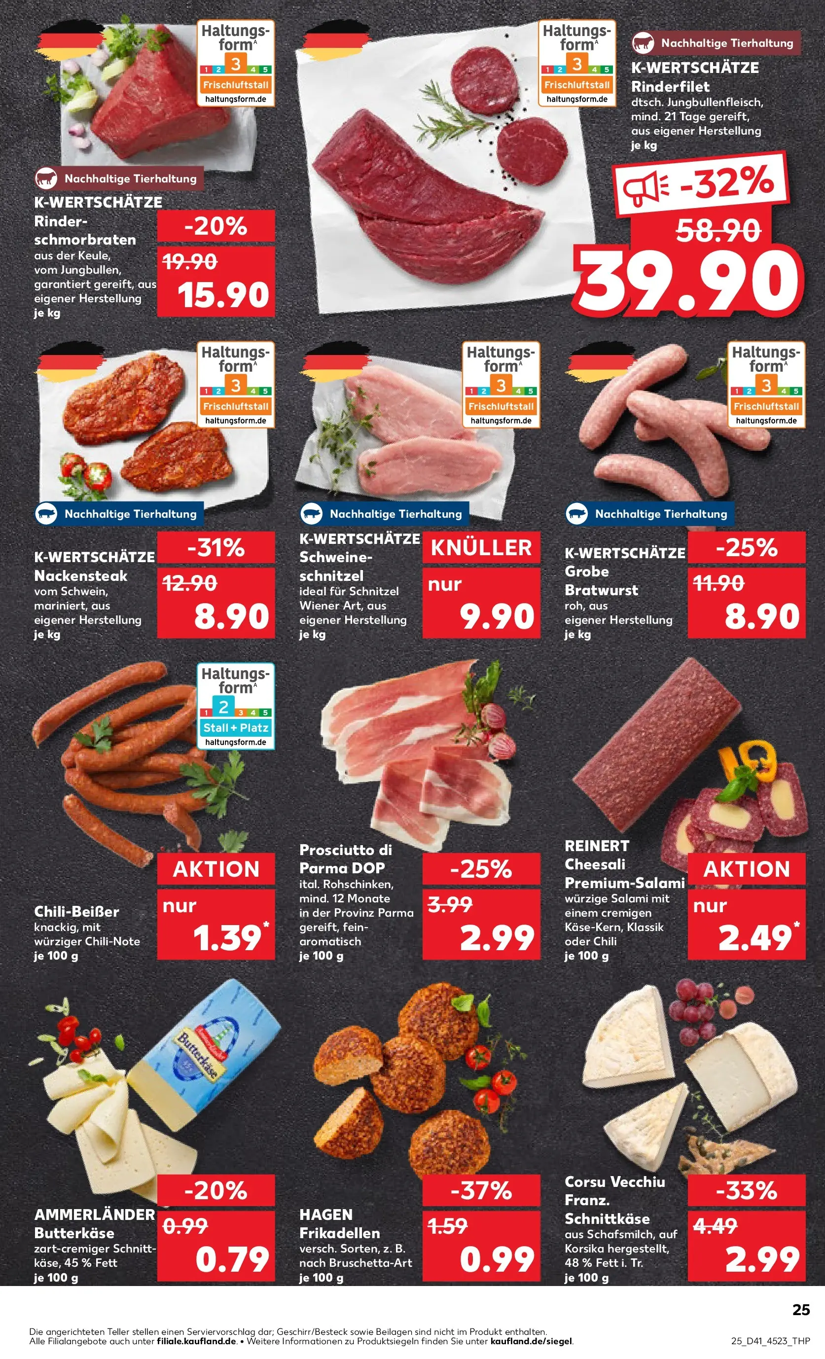 Prospekt Kaufland ab 09.10.2025 » Angebote Online zum Blättern | Seite: 25 | Produkte: Bratwurst, Schnitzel, Chili, Salami
