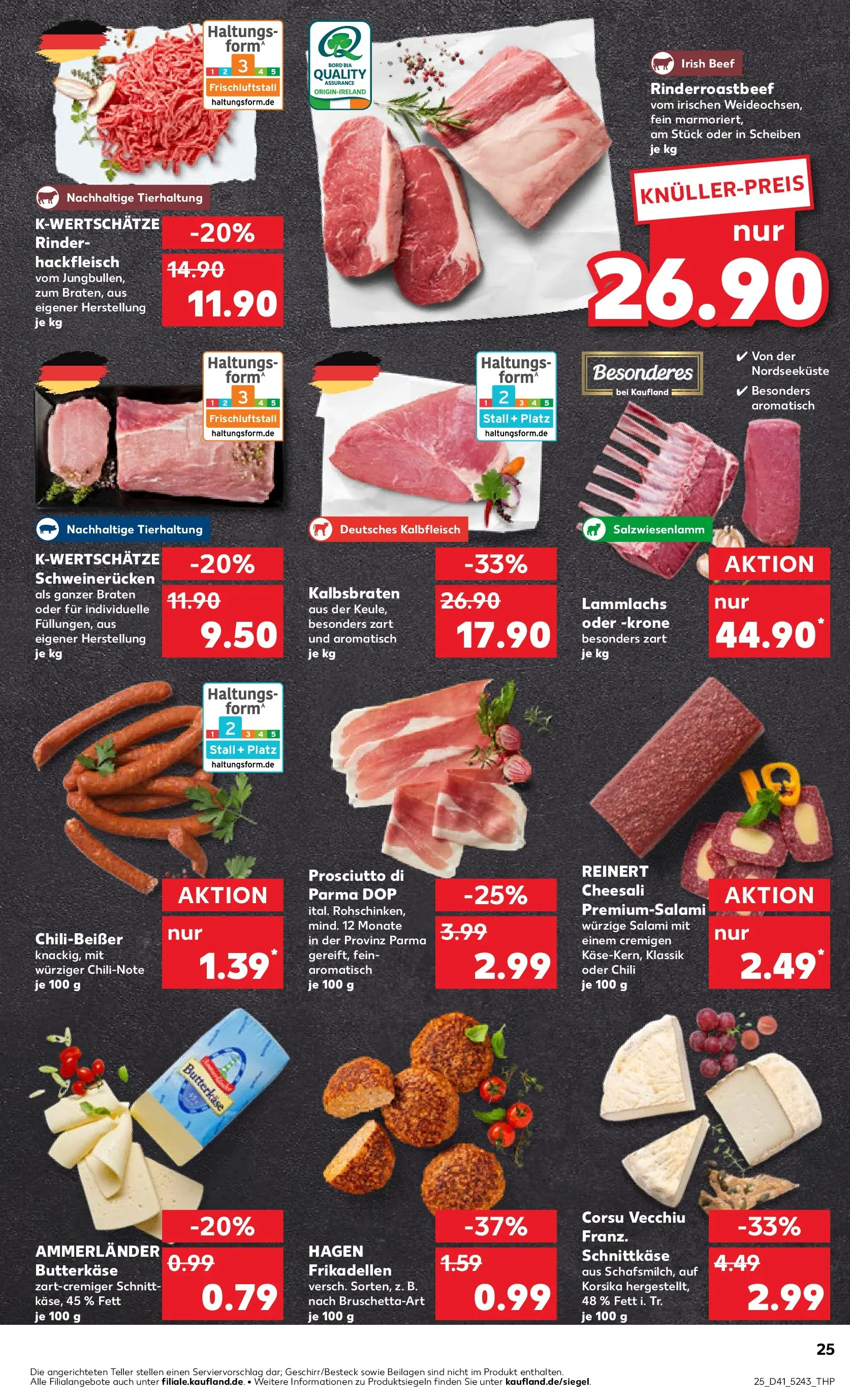Prospekt Kaufland ab 08.10.2025 » Angebote Online zum Blättern | Seite: 25 | Produkte: Chili, Schweinerucken, Salami, Hackfleisch
