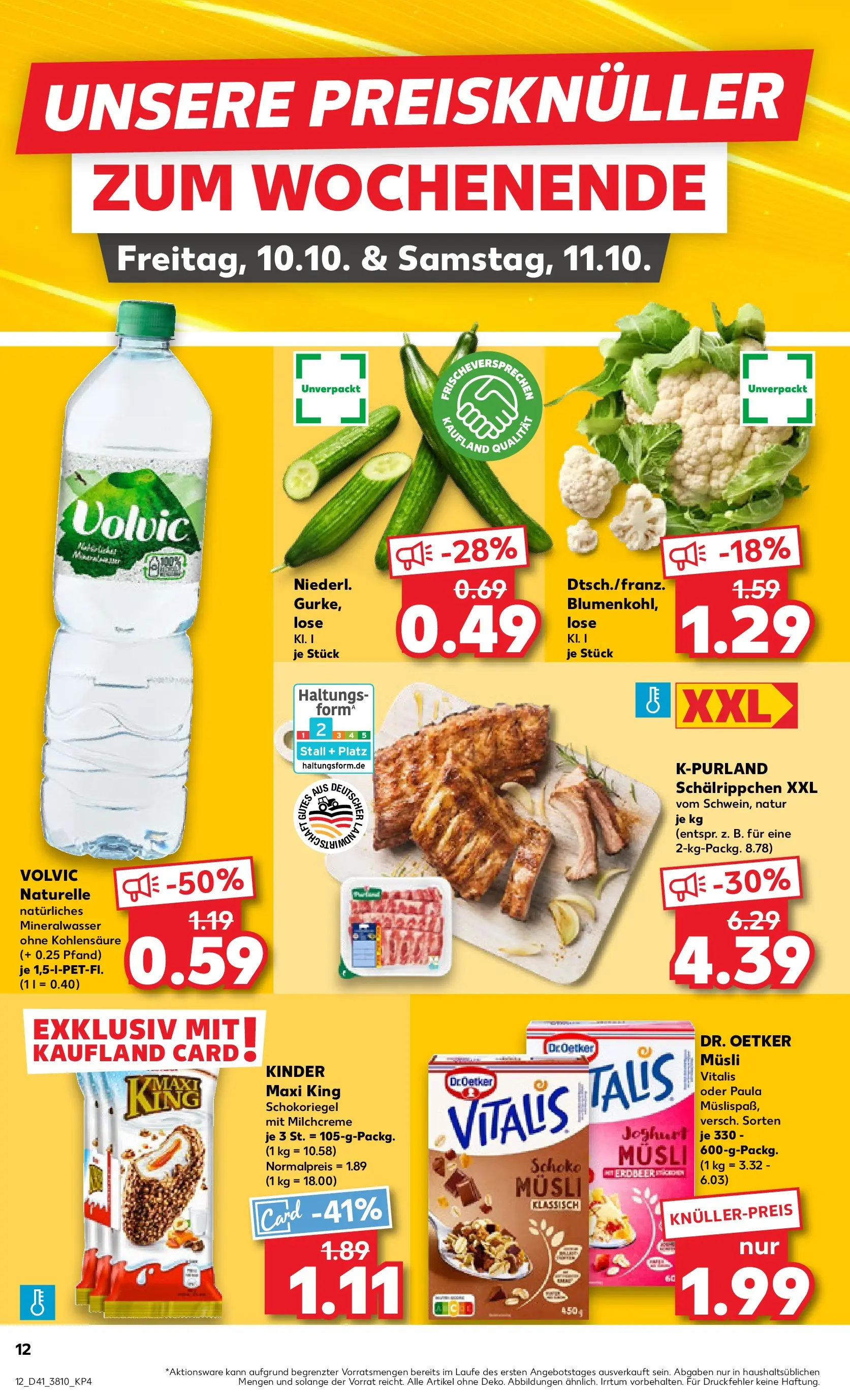 Prospekt Kaufland ab 09.10.2025 » Angebote und Werbung Online | Seite: 12 | Produkte: Musli, Mineralwasser, Blumenkohl, Volvic Prospekt Kaufland ab 09.10.2025 » Angebote Online zum Blättern | Seite: 12 | Produkte: Musli, Mineralwasser, Blumenkohl, Volvic