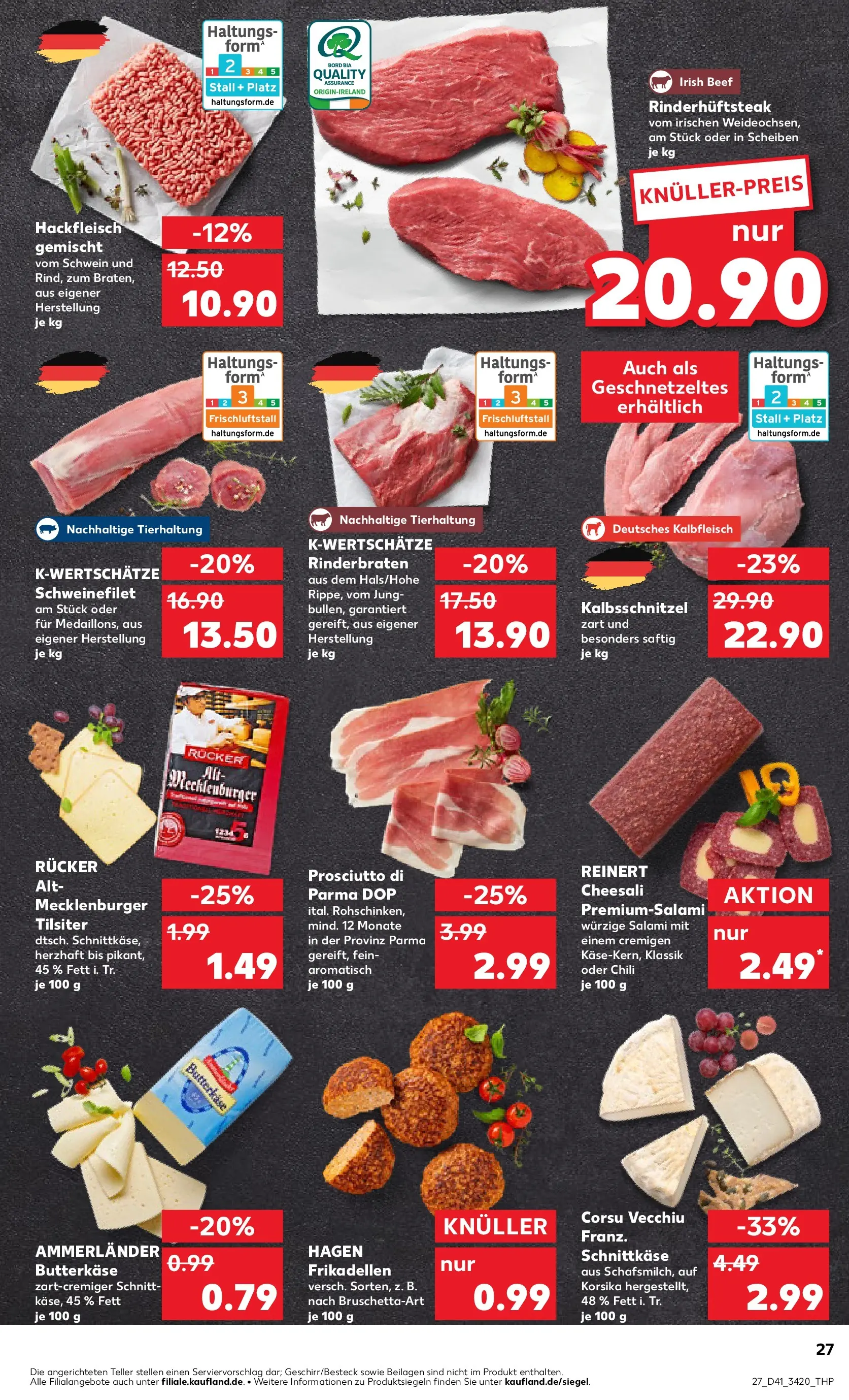 Prospekt Kaufland ab 09.10.2025 » Angebote Online zum Blättern | Seite: 27 | Produkte: Rinderbraten, Schweinefilet, Chili, Hackfleisch