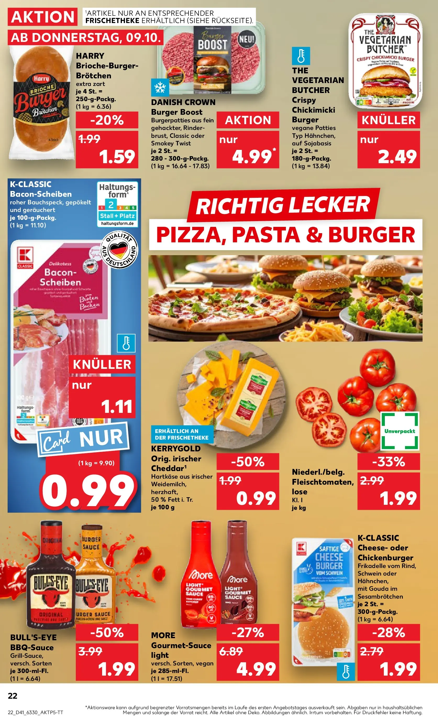 Prospekt Kaufland ab 08.10.2025 » Angebote und Werbung Online | Seite: 22 | Produkte: Gouda, Burger, Pasta Prospekt Kaufland ab 08.10.2025 » Angebote Online zum Blättern | Seite: 22 | Produkte: Gouda, Burger, Pasta