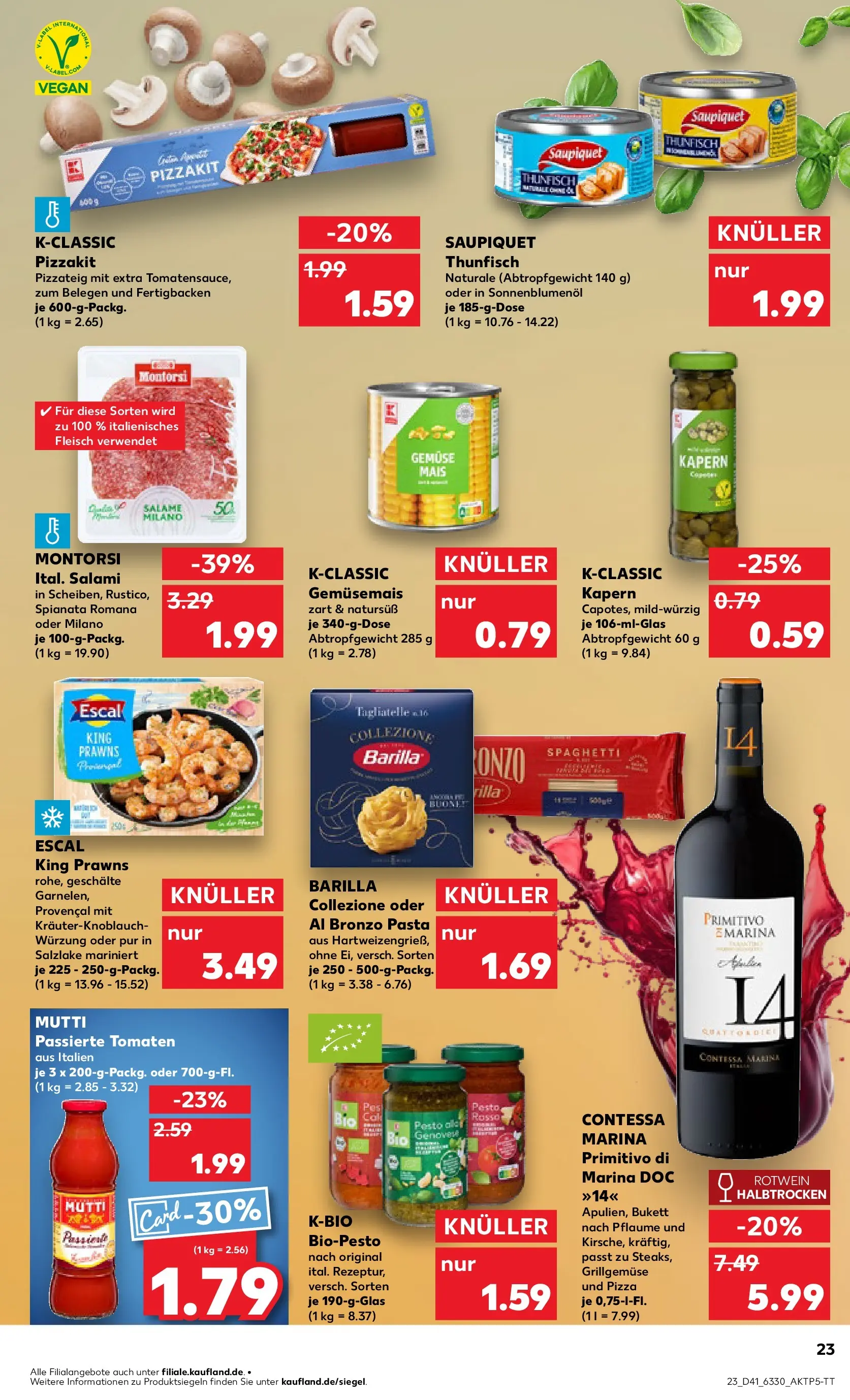 Prospekt Kaufland ab 08.10.2025 » Angebote und Werbung Online | Seite: 23 | Produkte: Tomaten, Garnelen, Pizza, Fleisch Prospekt Kaufland ab 08.10.2025 » Angebote Online zum Blättern | Seite: 23 | Produkte: Tomaten, Garnelen, Pizza, Fleisch