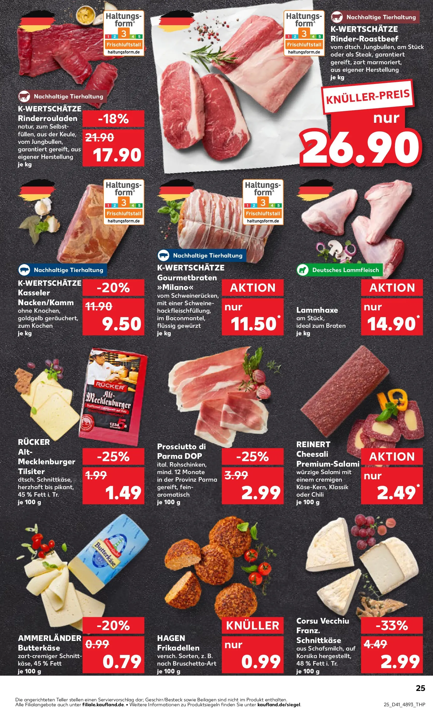 Prospekt Kaufland ab 09.10.2025 » Angebote und Werbung Online | Seite: 25 | Produkte: Rinderrouladen, Chili, Salami Prospekt Kaufland ab 09.10.2025 » Angebote Online zum Blättern | Seite: 25 | Produkte: Rinderrouladen, Chili, Salami