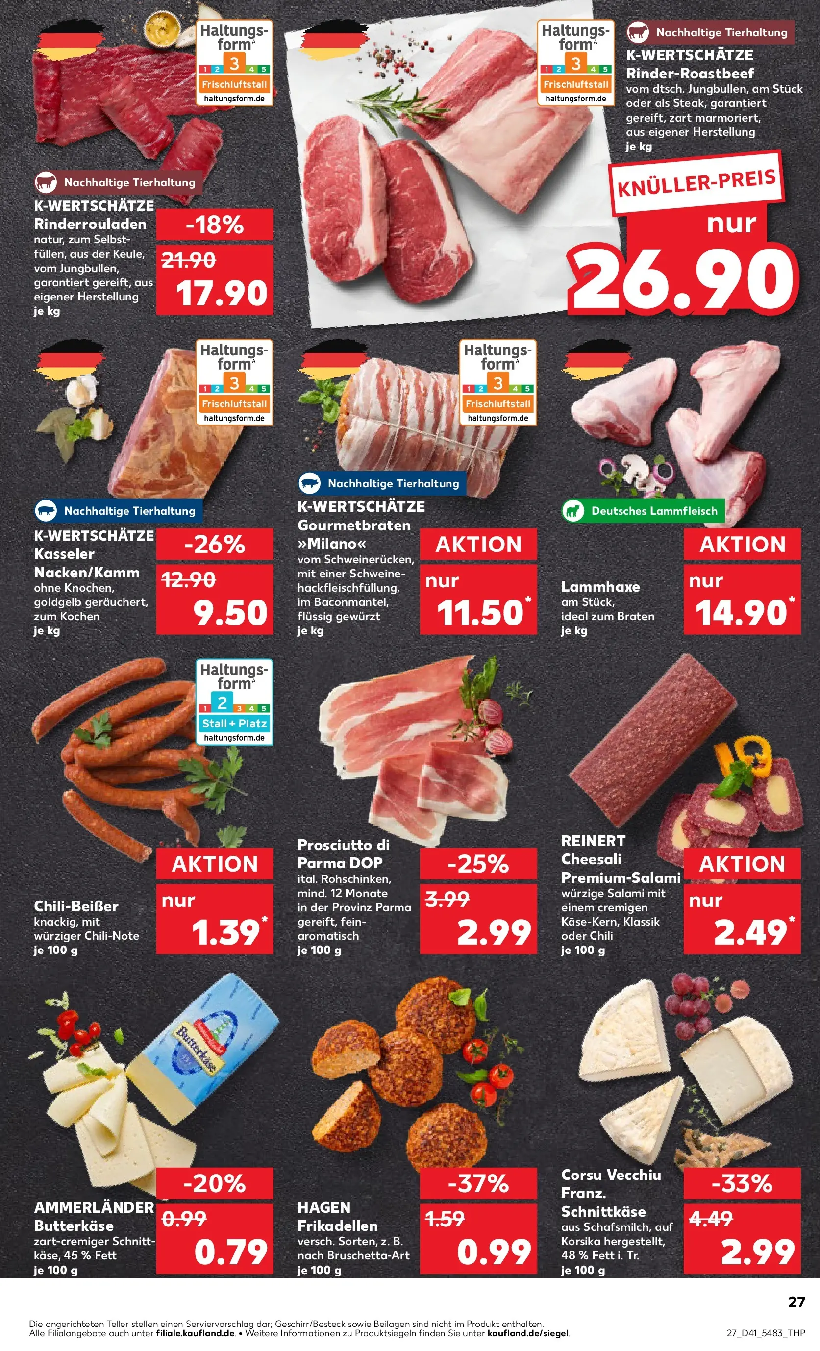 Prospekt Kaufland ab 08.10.2025 » Angebote und Werbung Online | Seite: 27 | Produkte: Rinderrouladen, Chili, Salami Prospekt Kaufland ab 08.10.2025 » Angebote Online zum Blättern | Seite: 27 | Produkte: Rinderrouladen, Chili, Salami