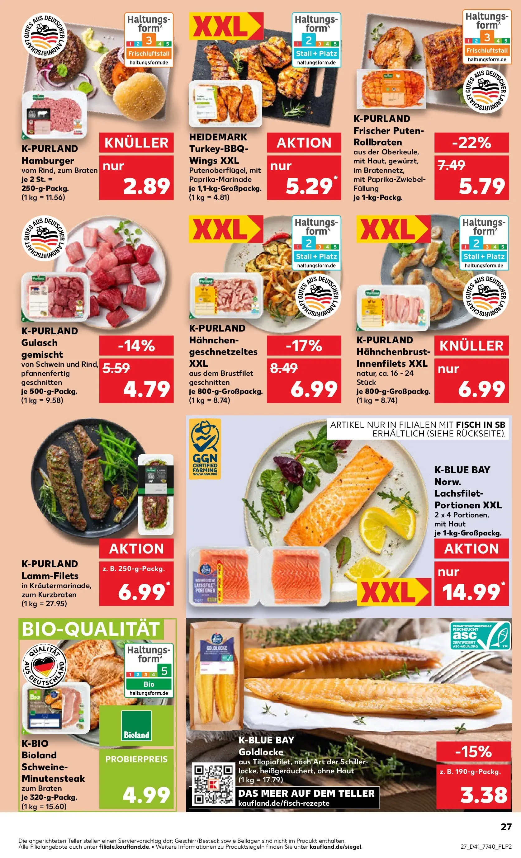Prospekt Kaufland ab 09.10.2025 » Angebote und Werbung Online | Seite: 27 | Produkte: Hahnchen, Fisch, Steak, Hahnchenbrust Prospekt Kaufland ab 09.10.2025 » Angebote Online zum Blättern | Seite: 27 | Produkte: Hahnchen, Fisch, Steak, Hahnchenbrust